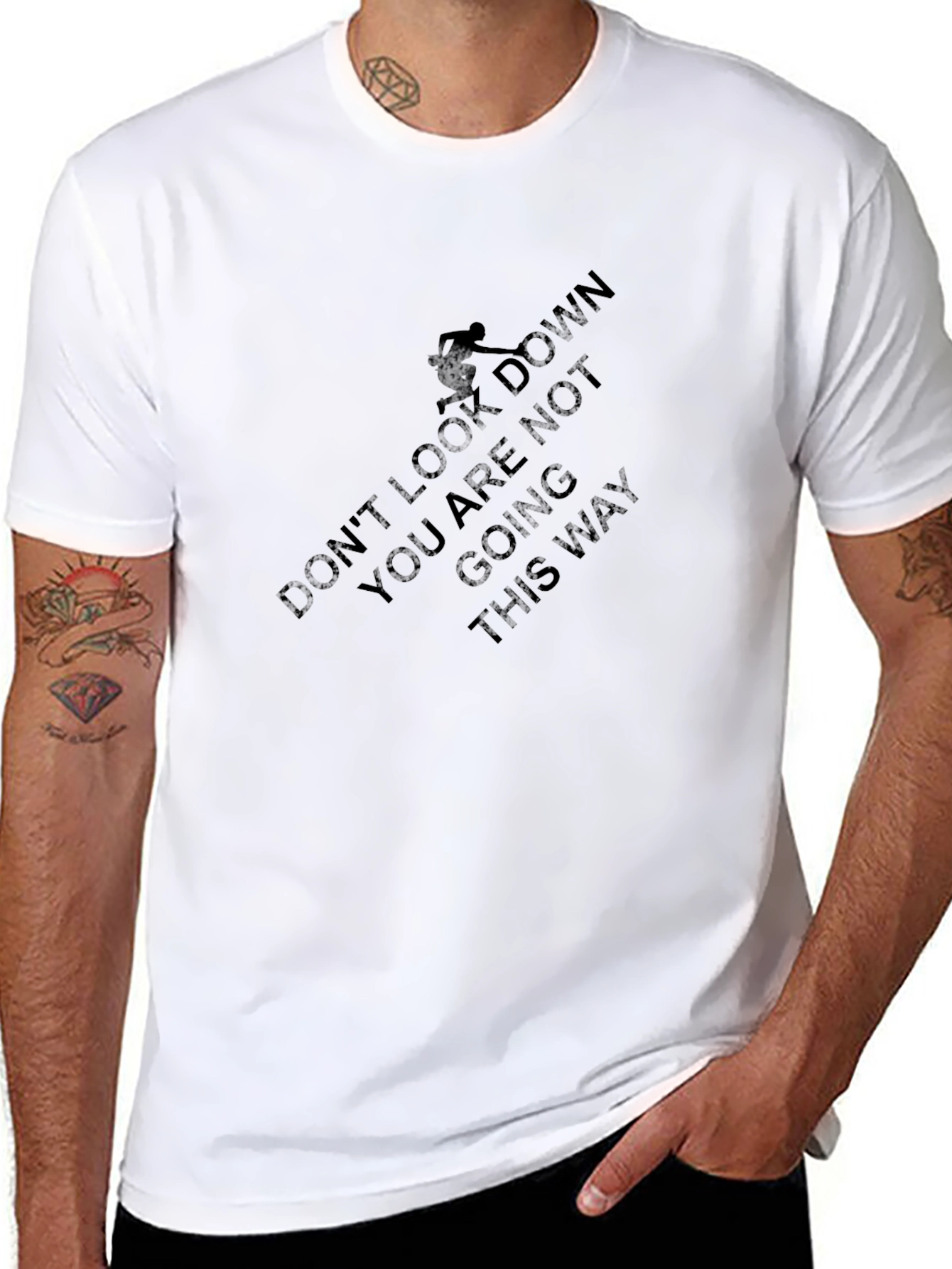 Dont Look Down Graphic Tee - Black