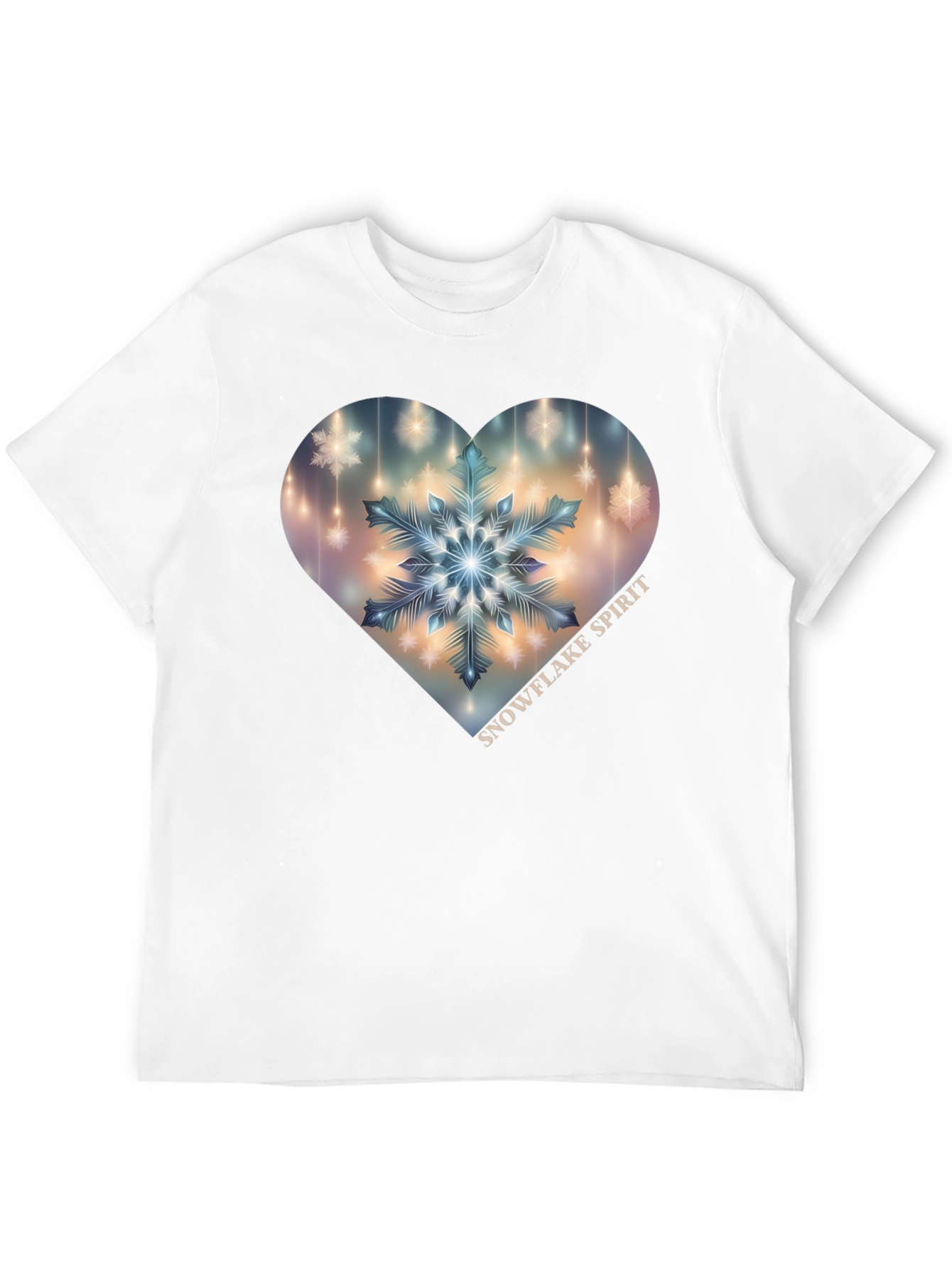 Snowflake Spirit Heart Graphic Tee - Black