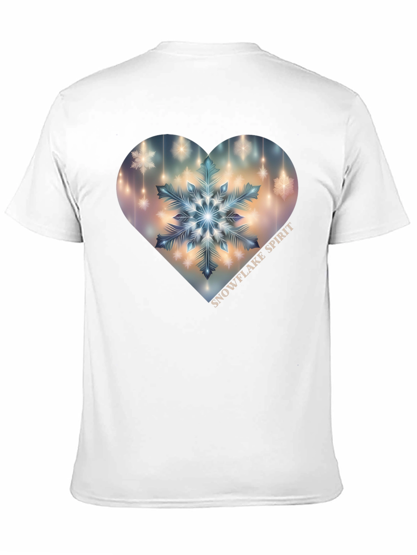 Snowflake Spirit Heart Graphic Tee - Black