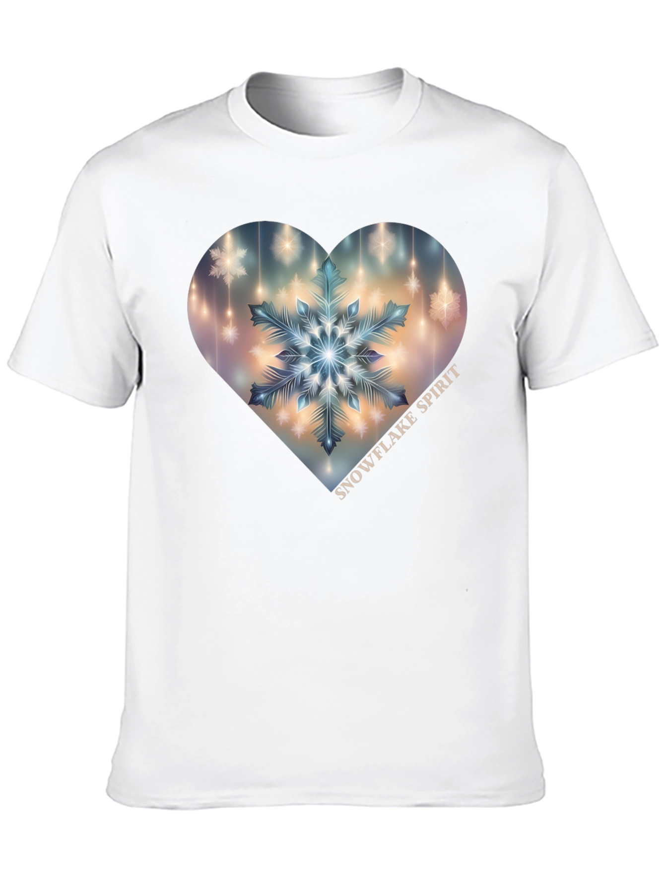 Snowflake Spirit Heart Graphic Tee - Black