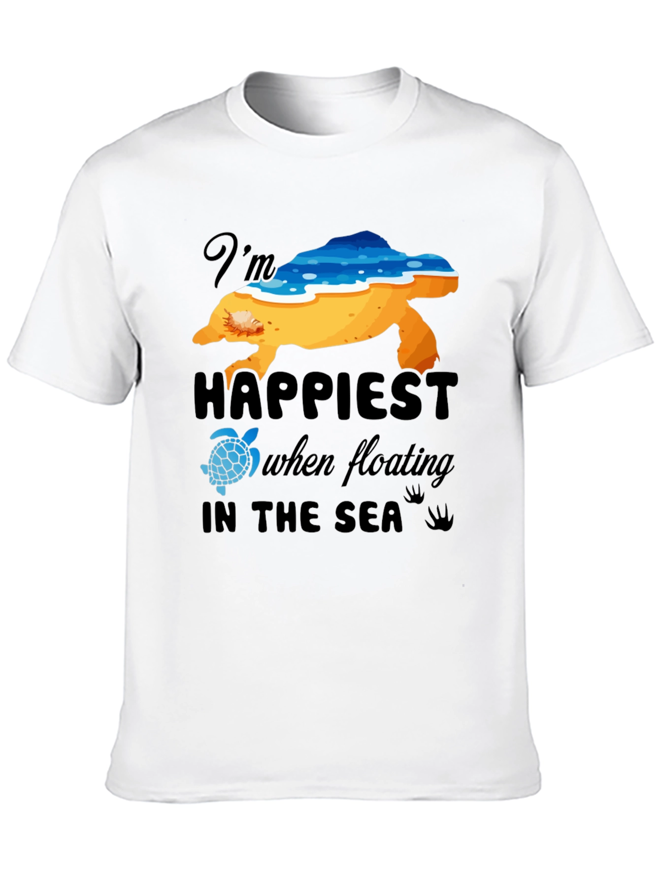 Happiest in the Sea Turtle Graphic Tee - Black