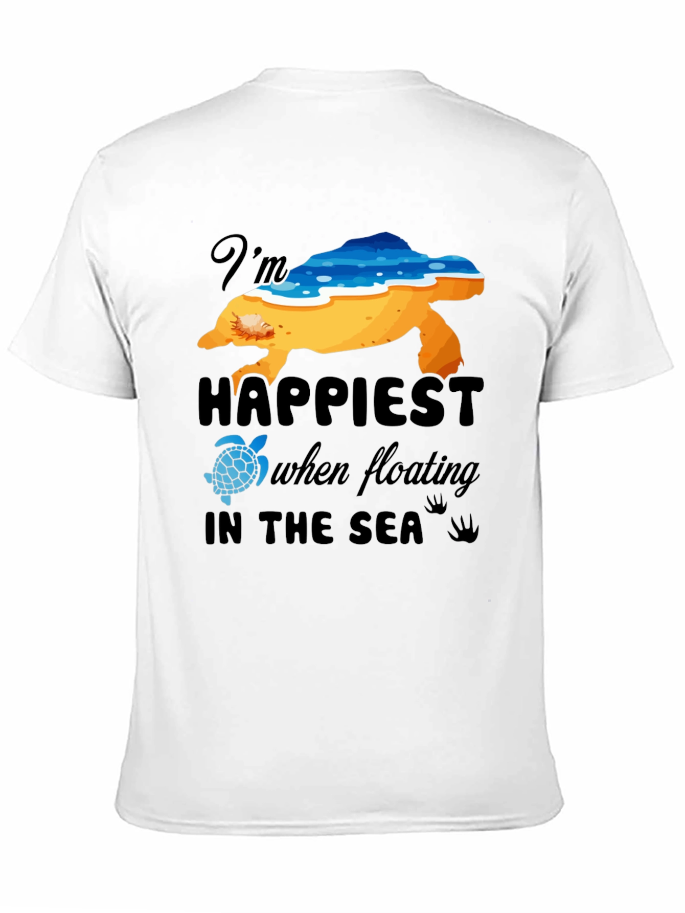 Happiest in the Sea Turtle Graphic Tee - Black