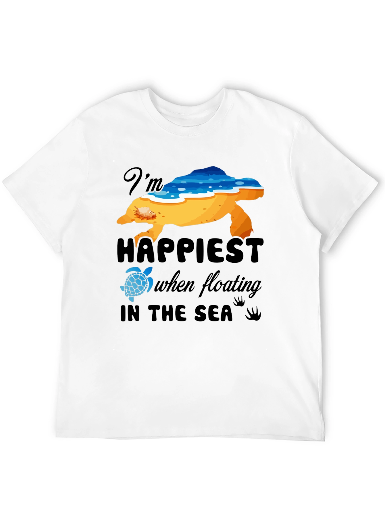 Happiest in the Sea Turtle Graphic Tee - Black