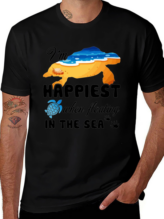Happiest in the Sea Turtle Graphic Tee - Black