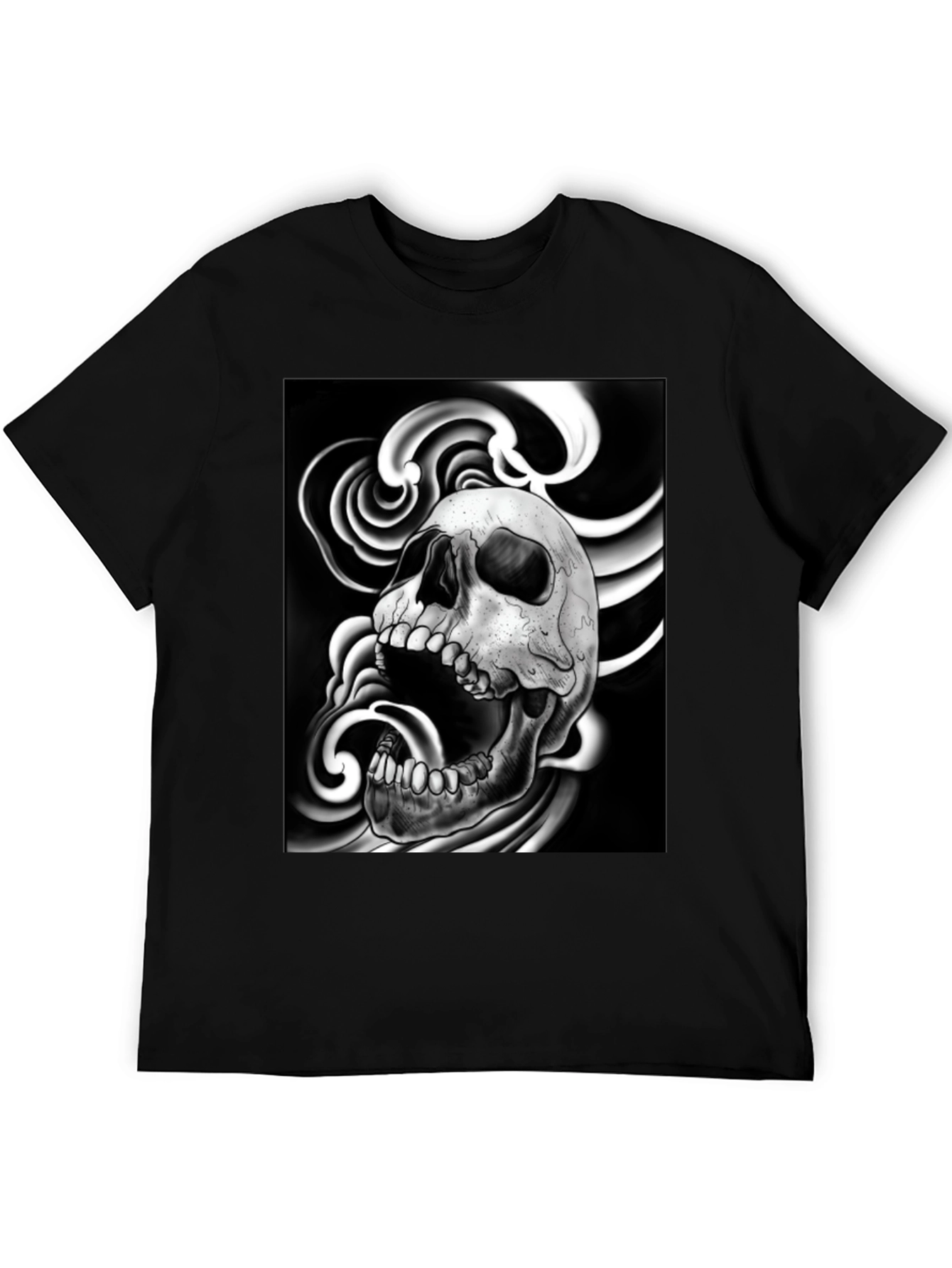 Skull Graphic Print Black T-Shirt