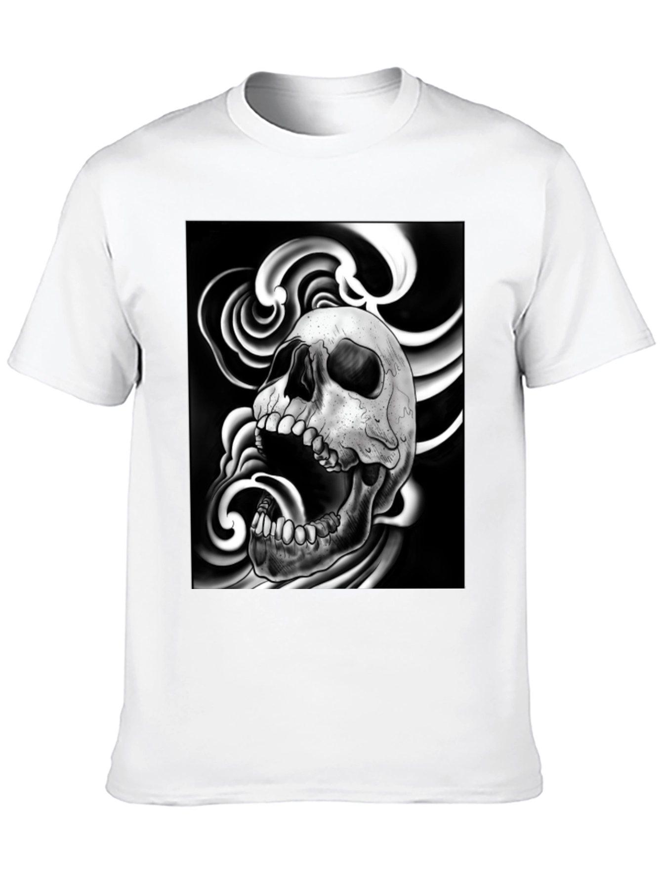 Skull Graphic Print Black T-Shirt