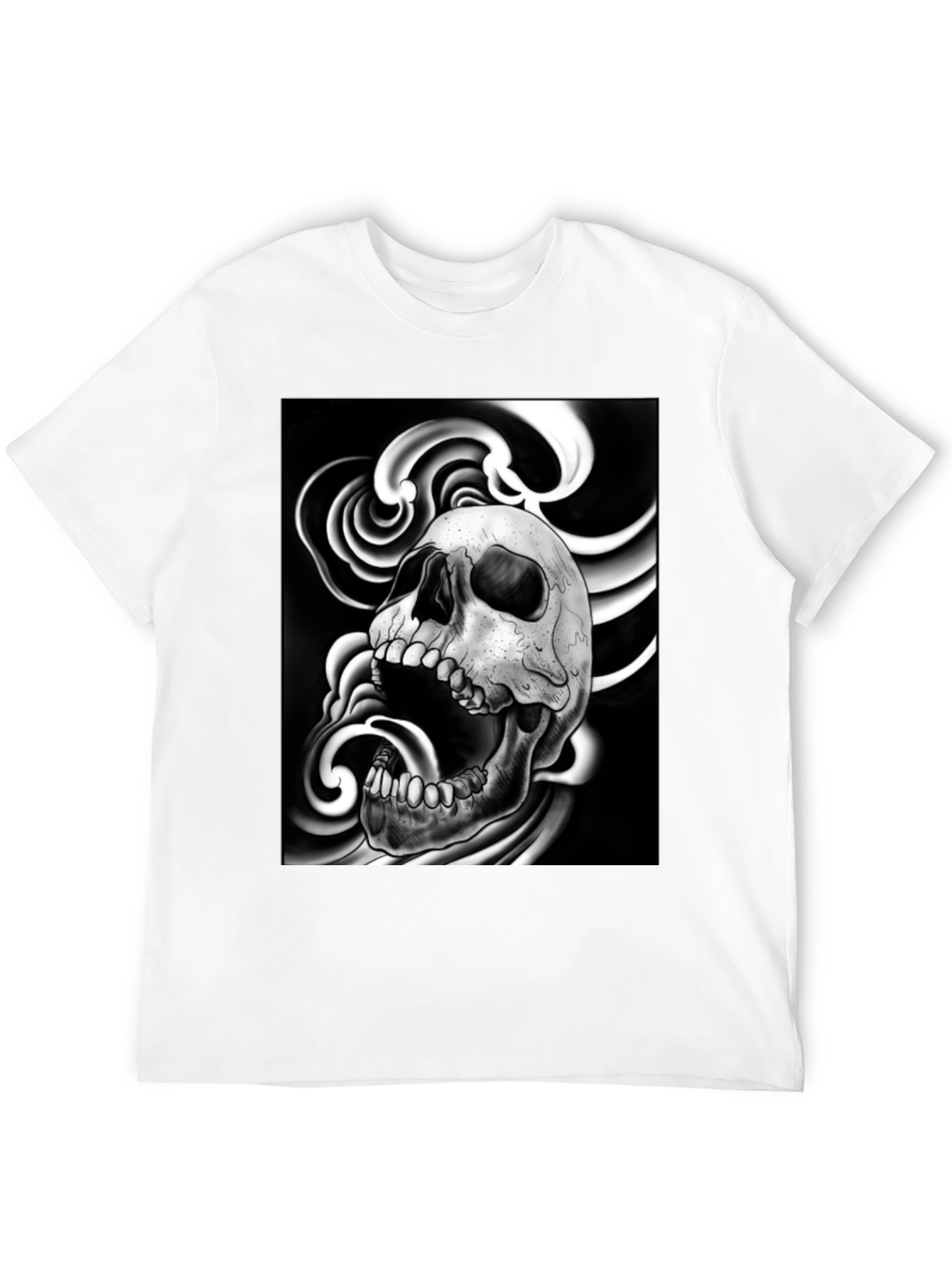 Skull Graphic Print Black T-Shirt
