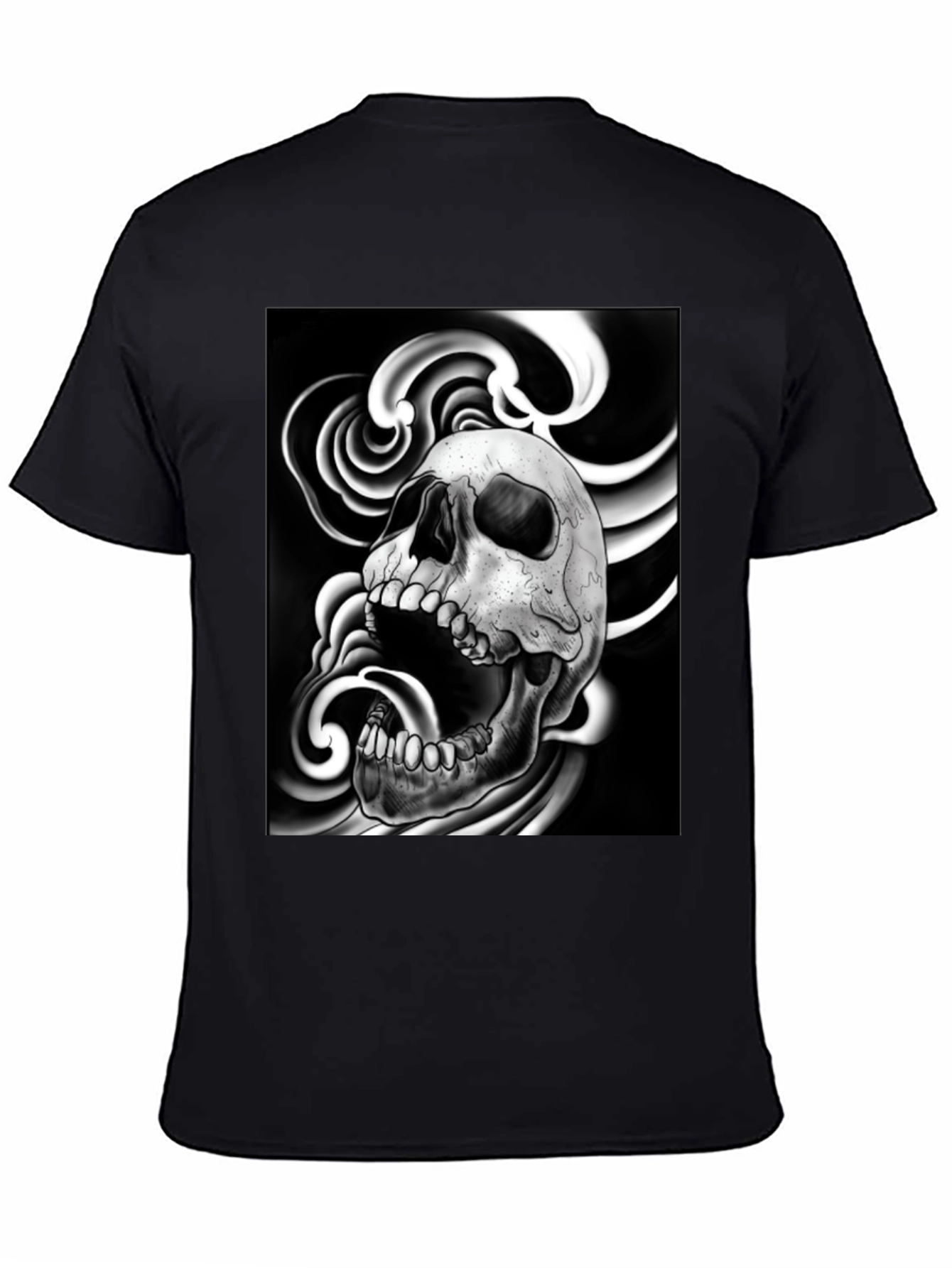 Skull Graphic Print Black T-Shirt