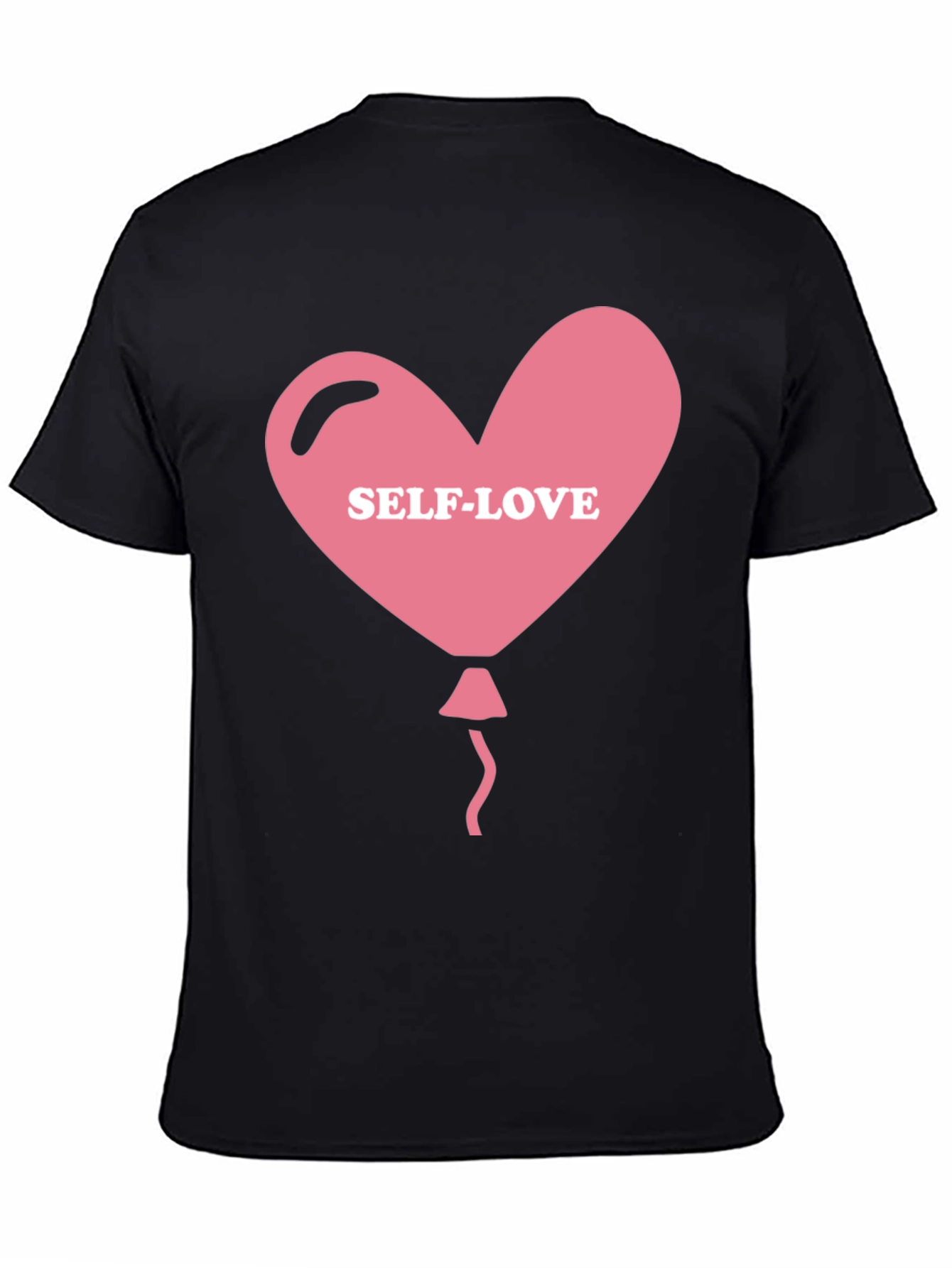 Self-Love Heart Balloon Black T-Shirt
