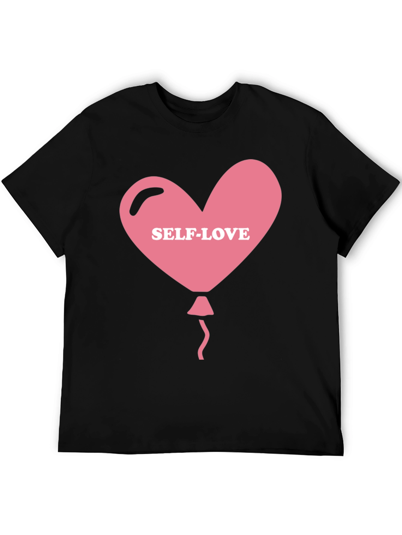 Self-Love Heart Balloon Black T-Shirt