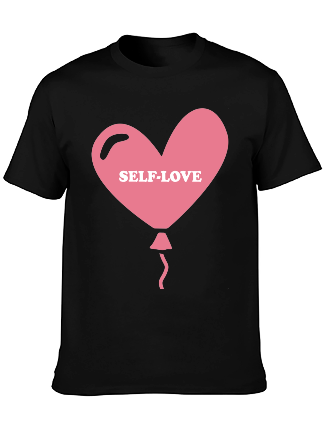 Self-Love Heart Balloon Black T-Shirt