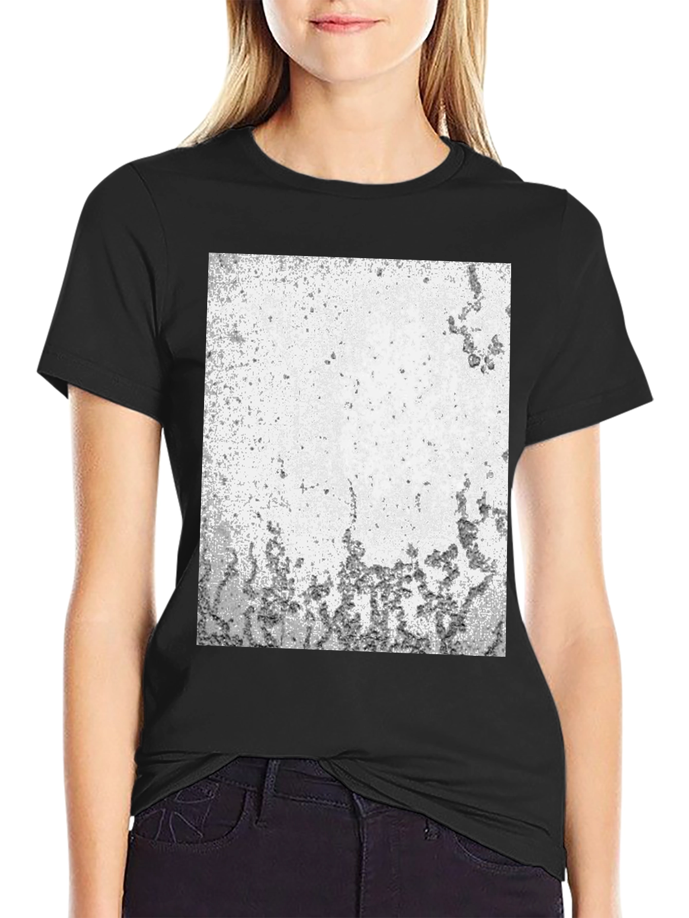 Abstract Textured Black T-Shirt