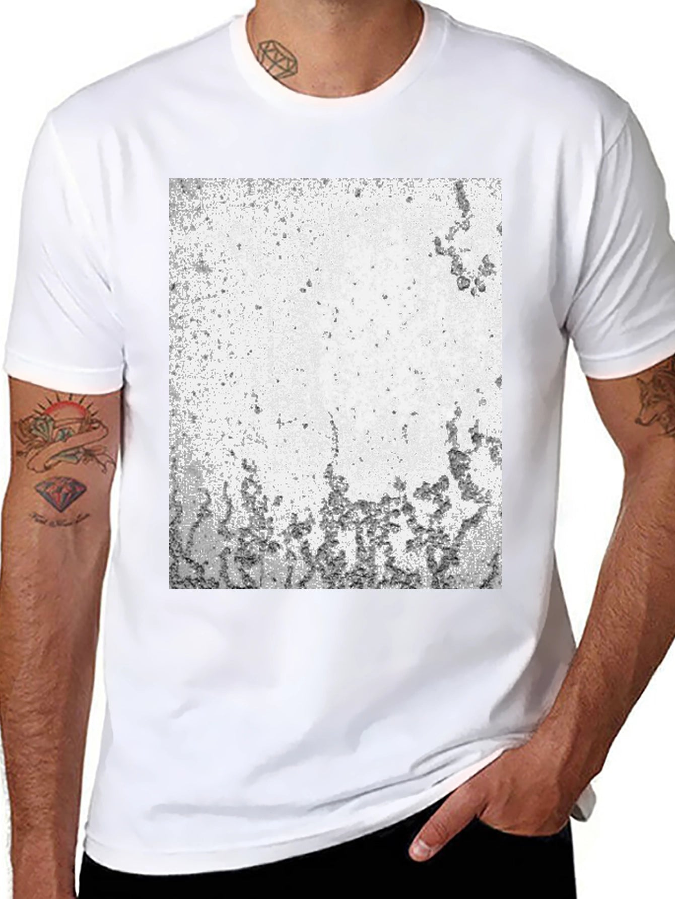 Abstract Textured Black T-Shirt