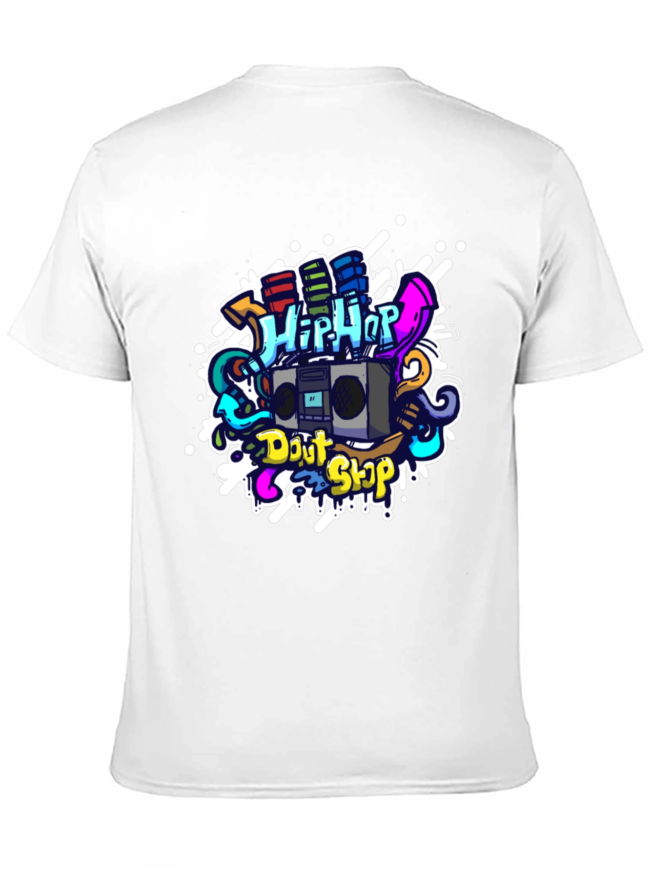 Hip Hop Graffiti Graphic T-Shirt - Black