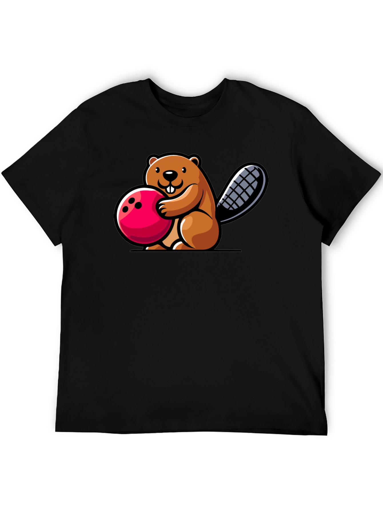 Bowling Beaver Graphic Tee - Fun Unique Design