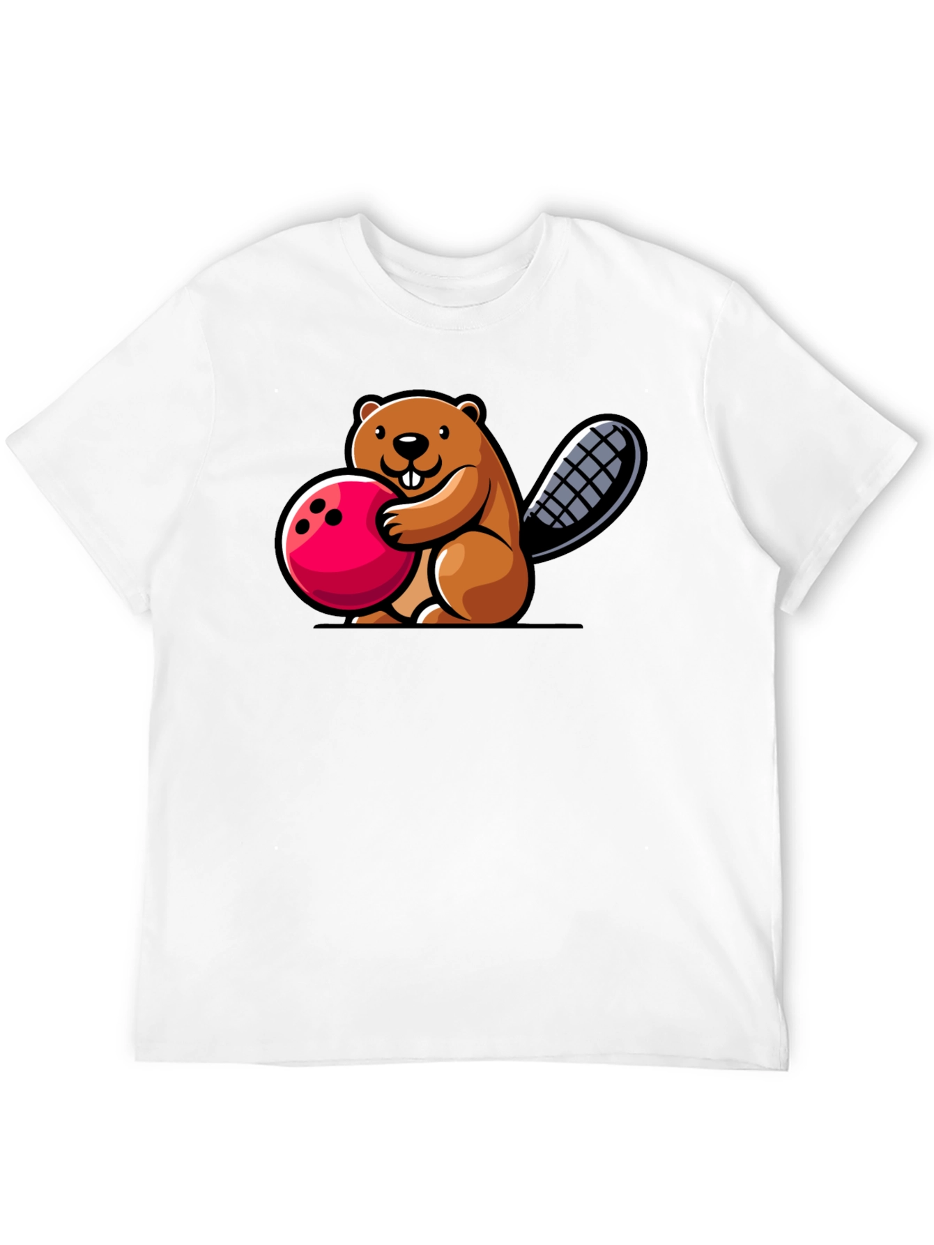 Bowling Beaver Graphic Tee - Fun Unique Design
