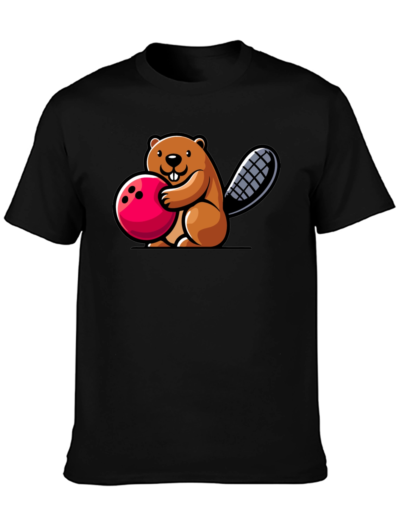 Bowling Beaver Graphic Tee - Fun Unique Design