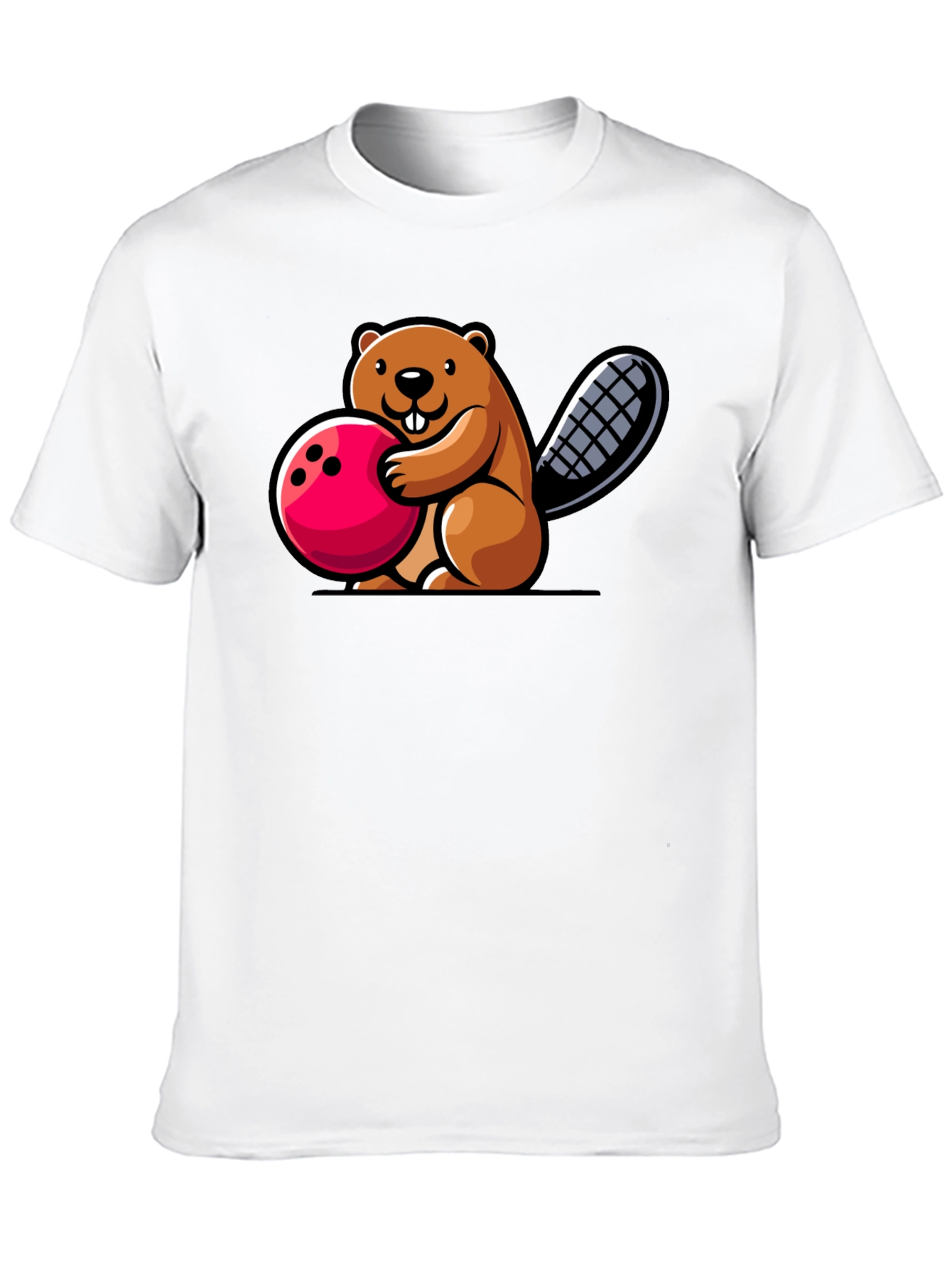 Bowling Beaver Graphic Tee - Fun Unique Design