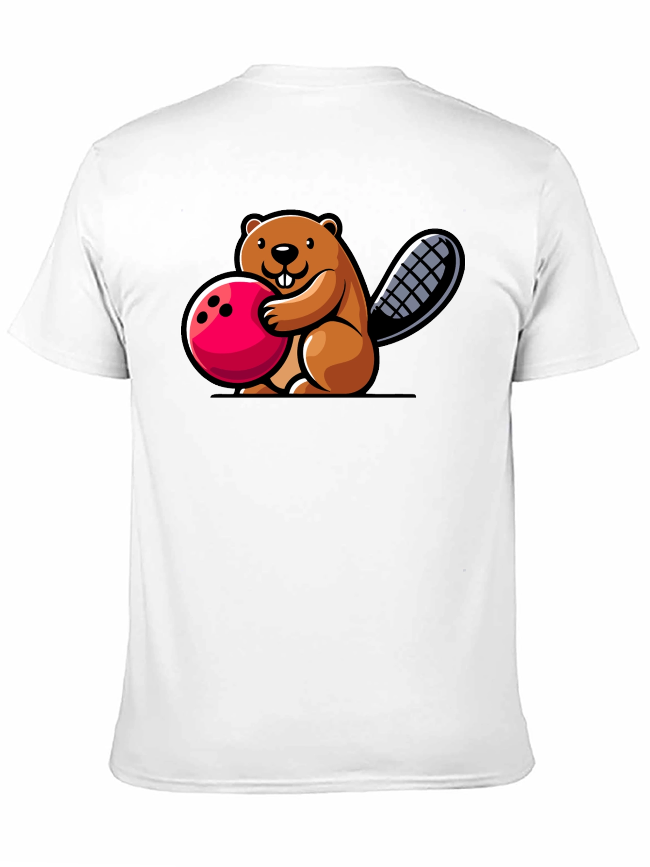 Bowling Beaver Graphic Tee - Fun Unique Design