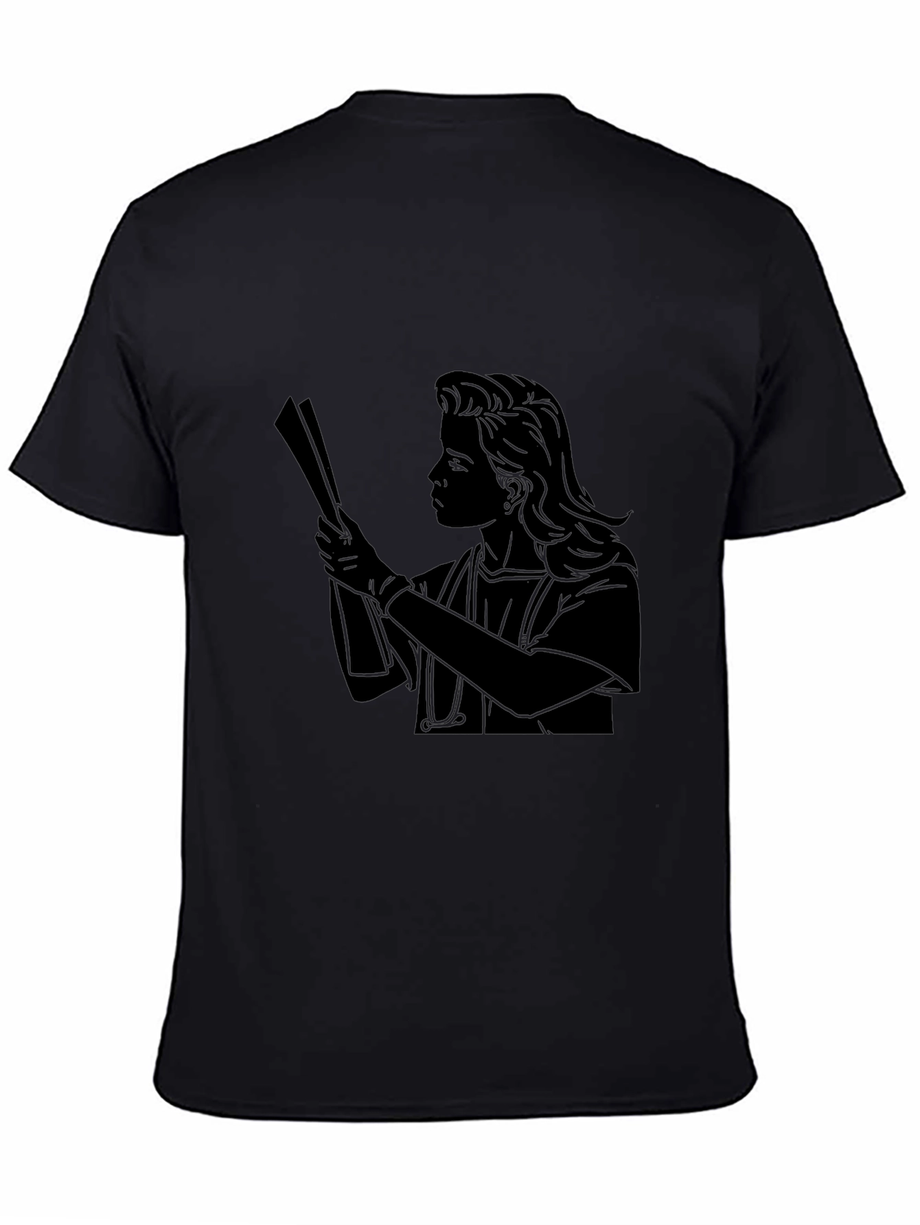 Nurse Silhouette Graphic Tee - Black Cotton T-Shirt