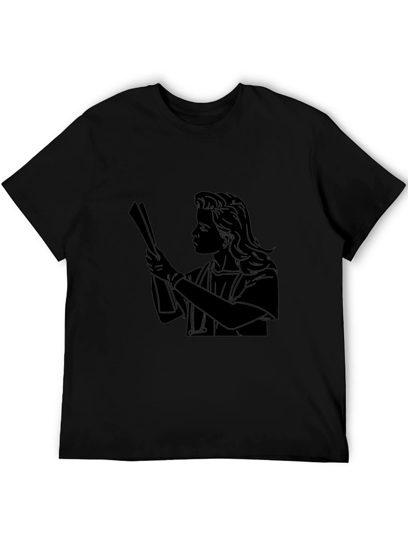Nurse Silhouette Graphic Tee - Black Cotton T-Shirt