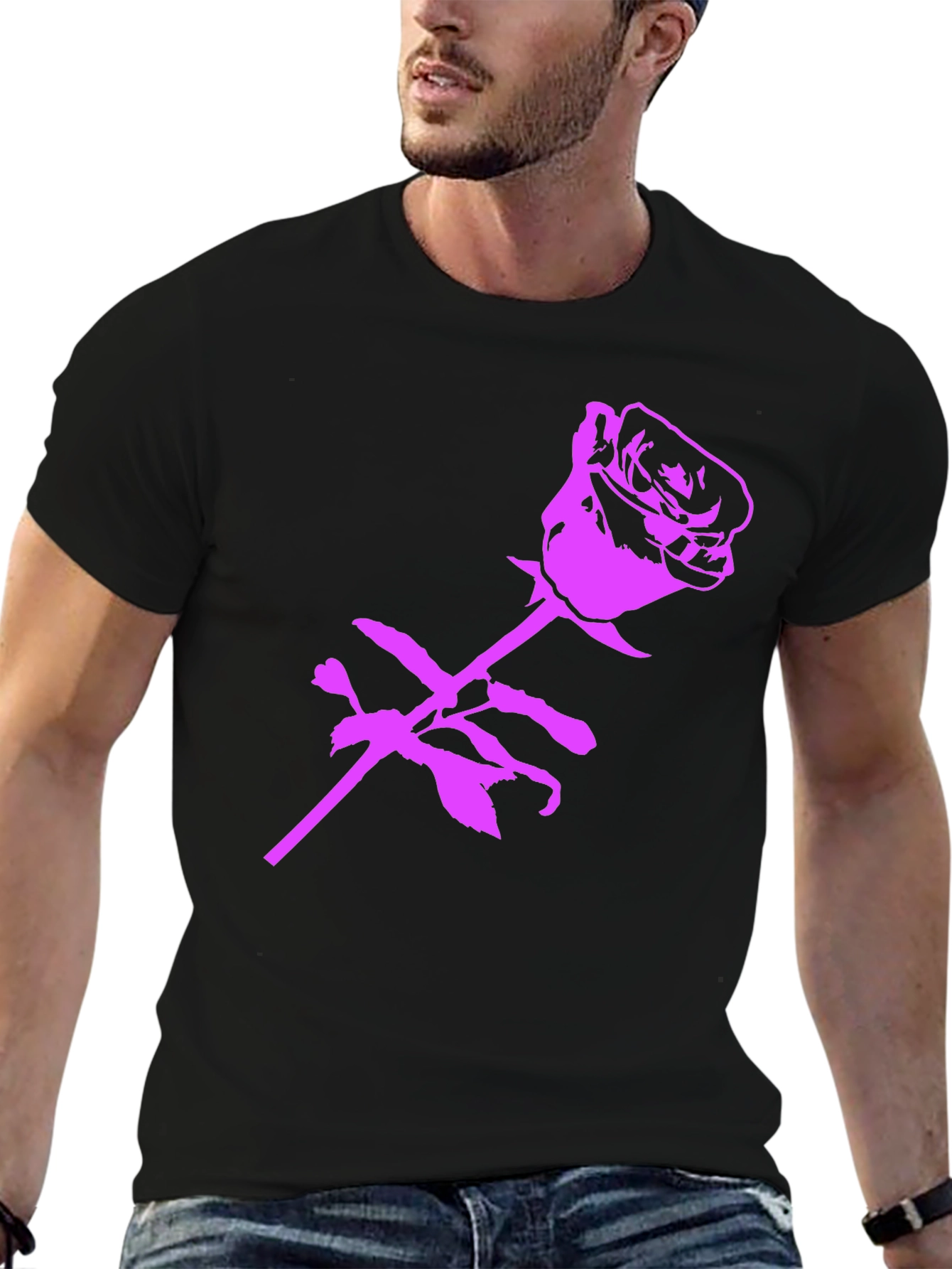 Rose Graphic Black T-Shirt