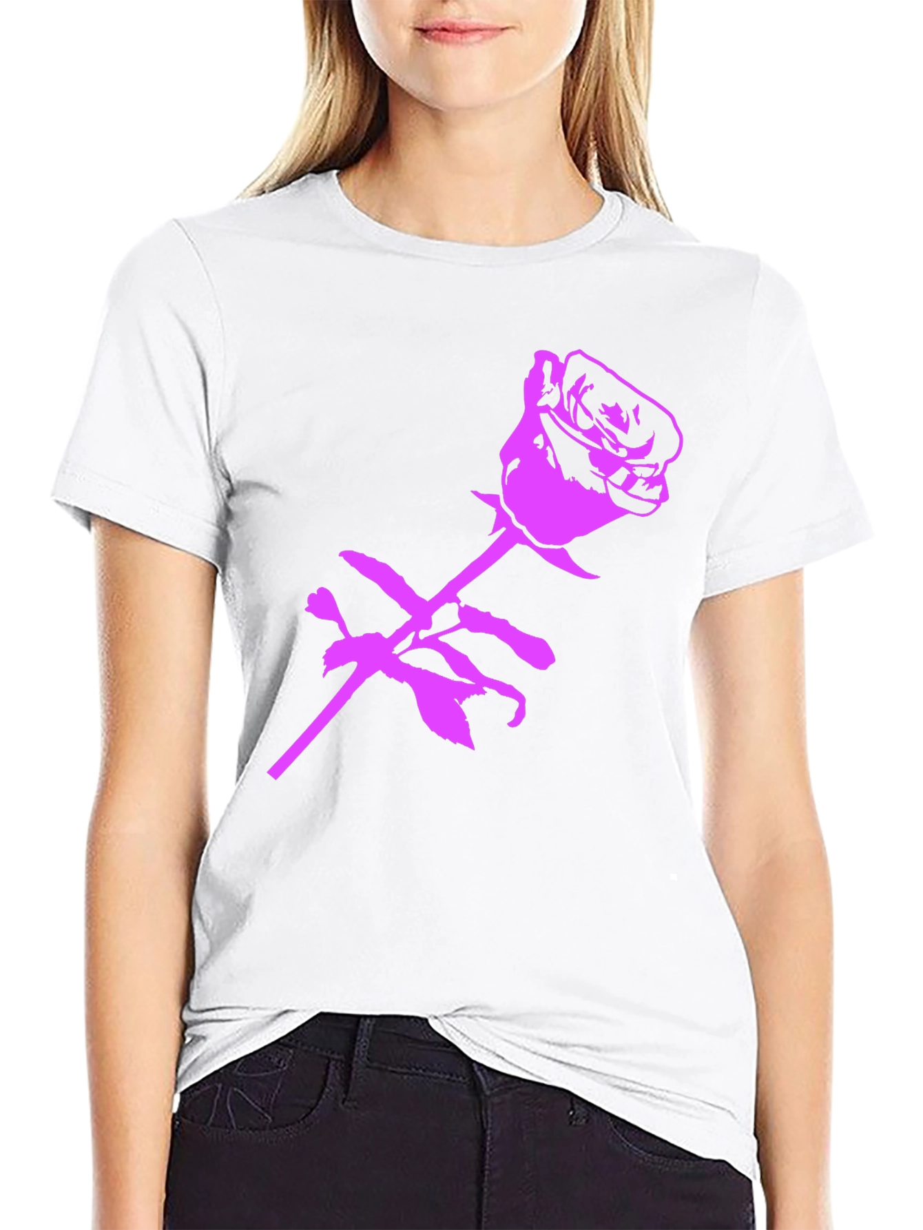 Rose Graphic Black T-Shirt