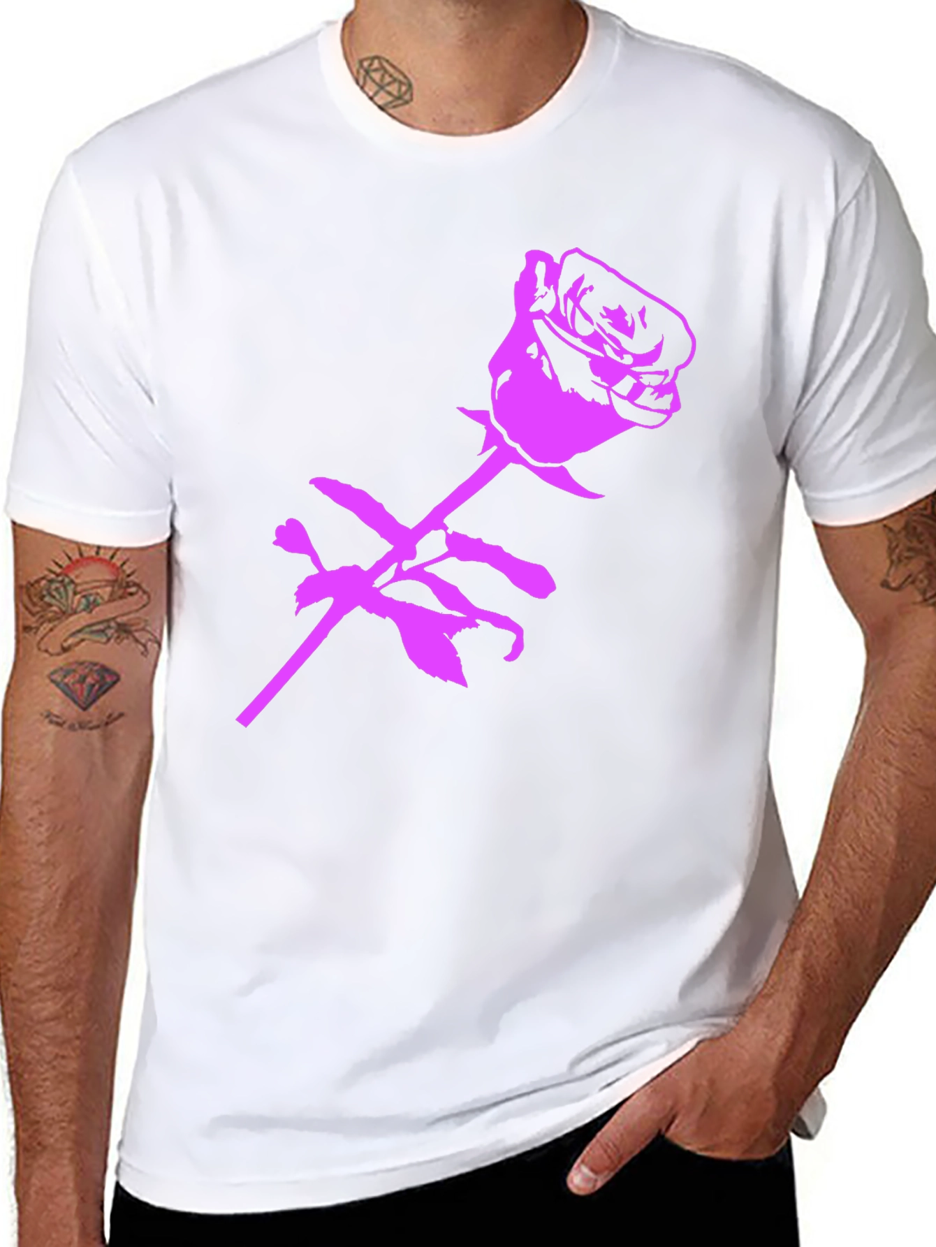 Rose Graphic Black T-Shirt
