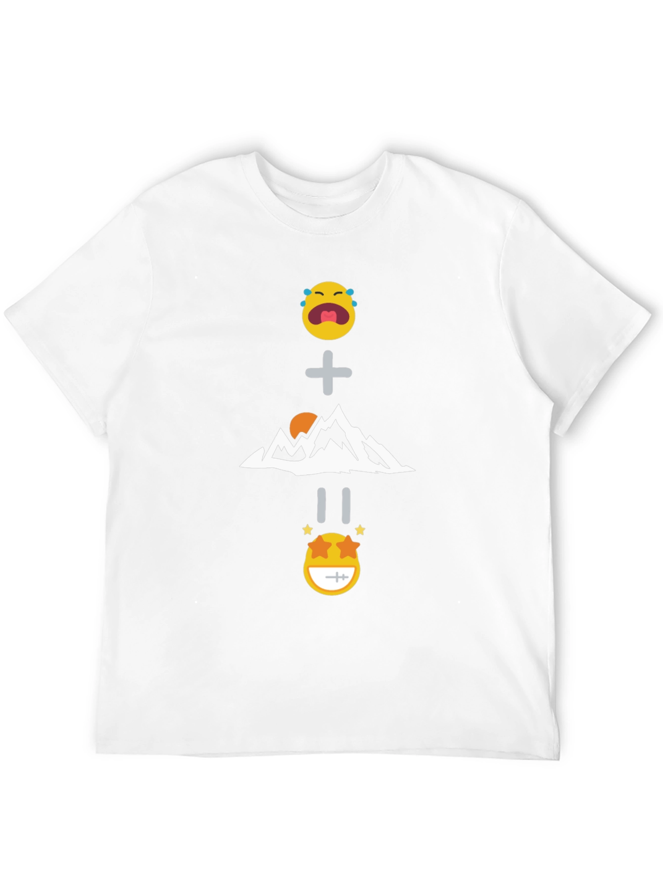 Funny Emoji Mountain Equation Black T-Shirt