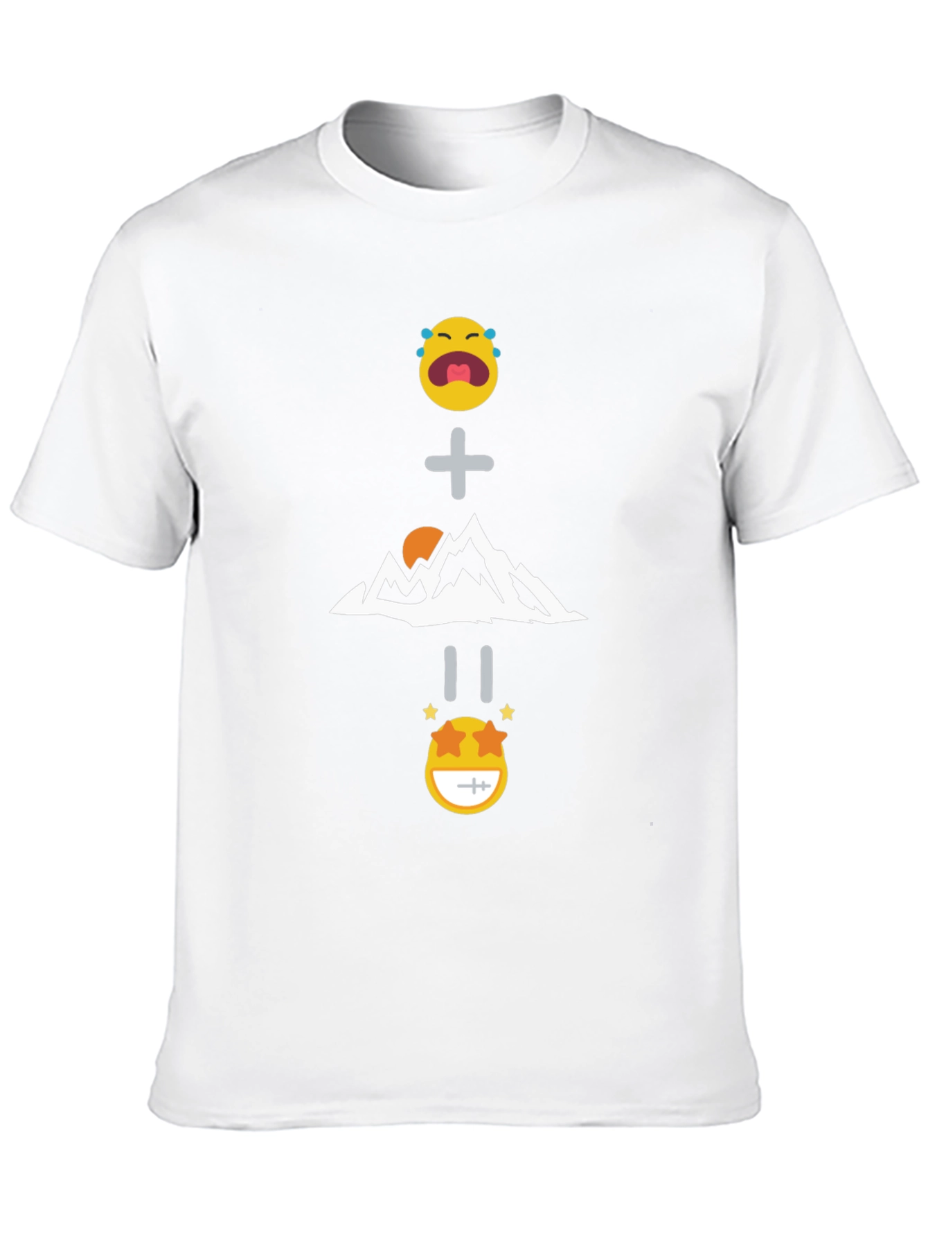 Funny Emoji Mountain Equation Black T-Shirt