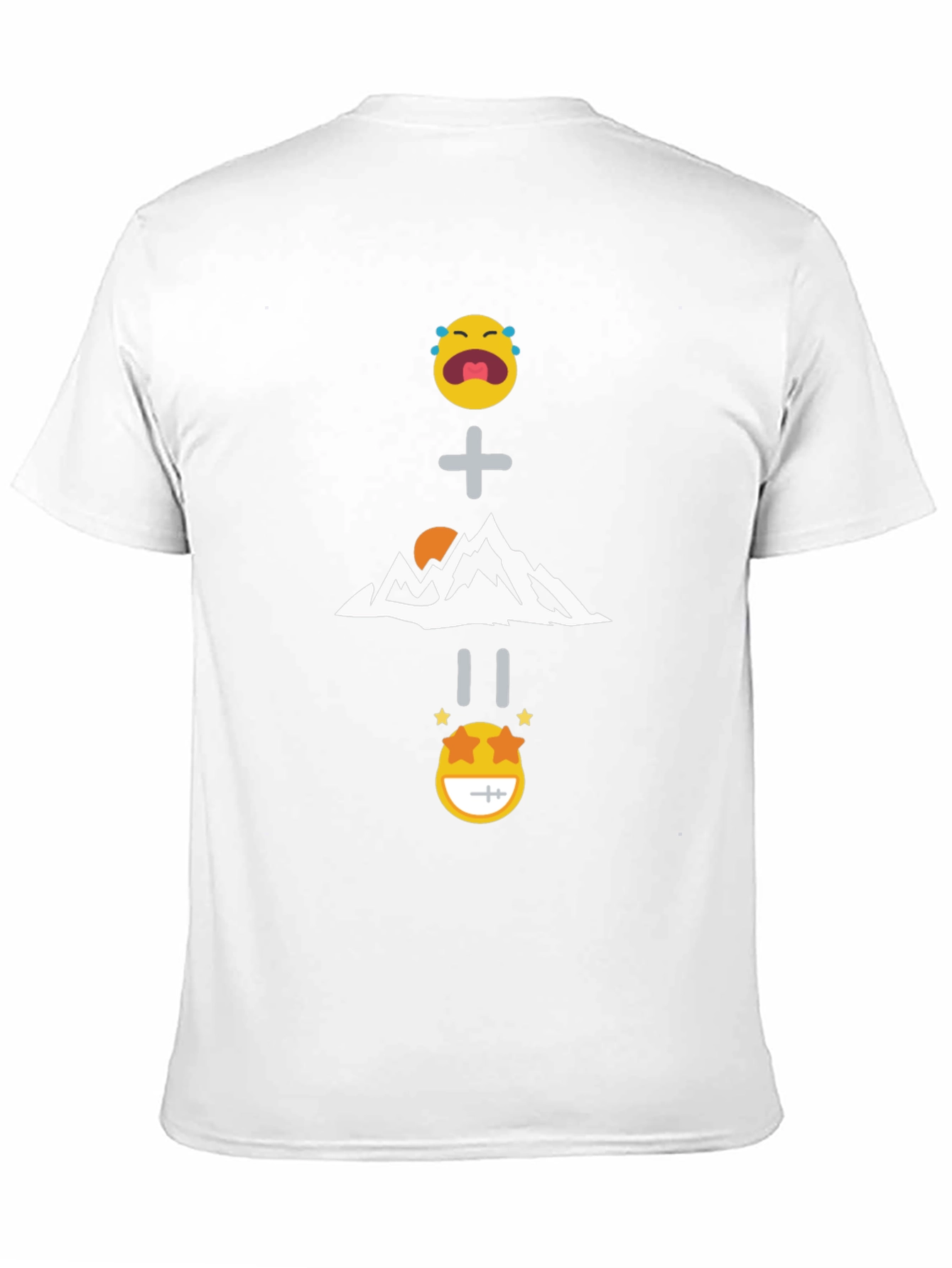 Funny Emoji Mountain Equation Black T-Shirt