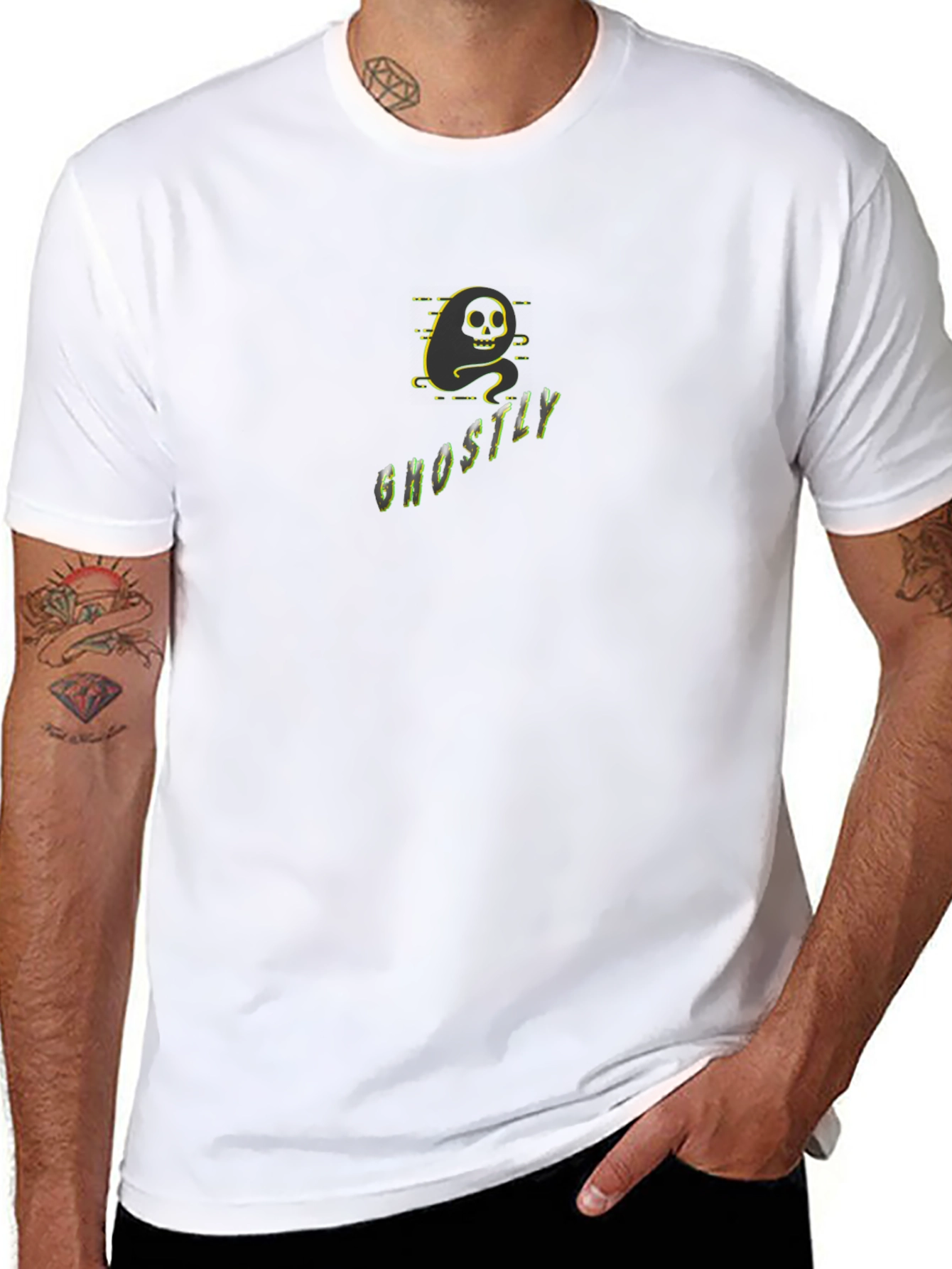 Ghostly Black Graphic Tee - Unique Spooky Style