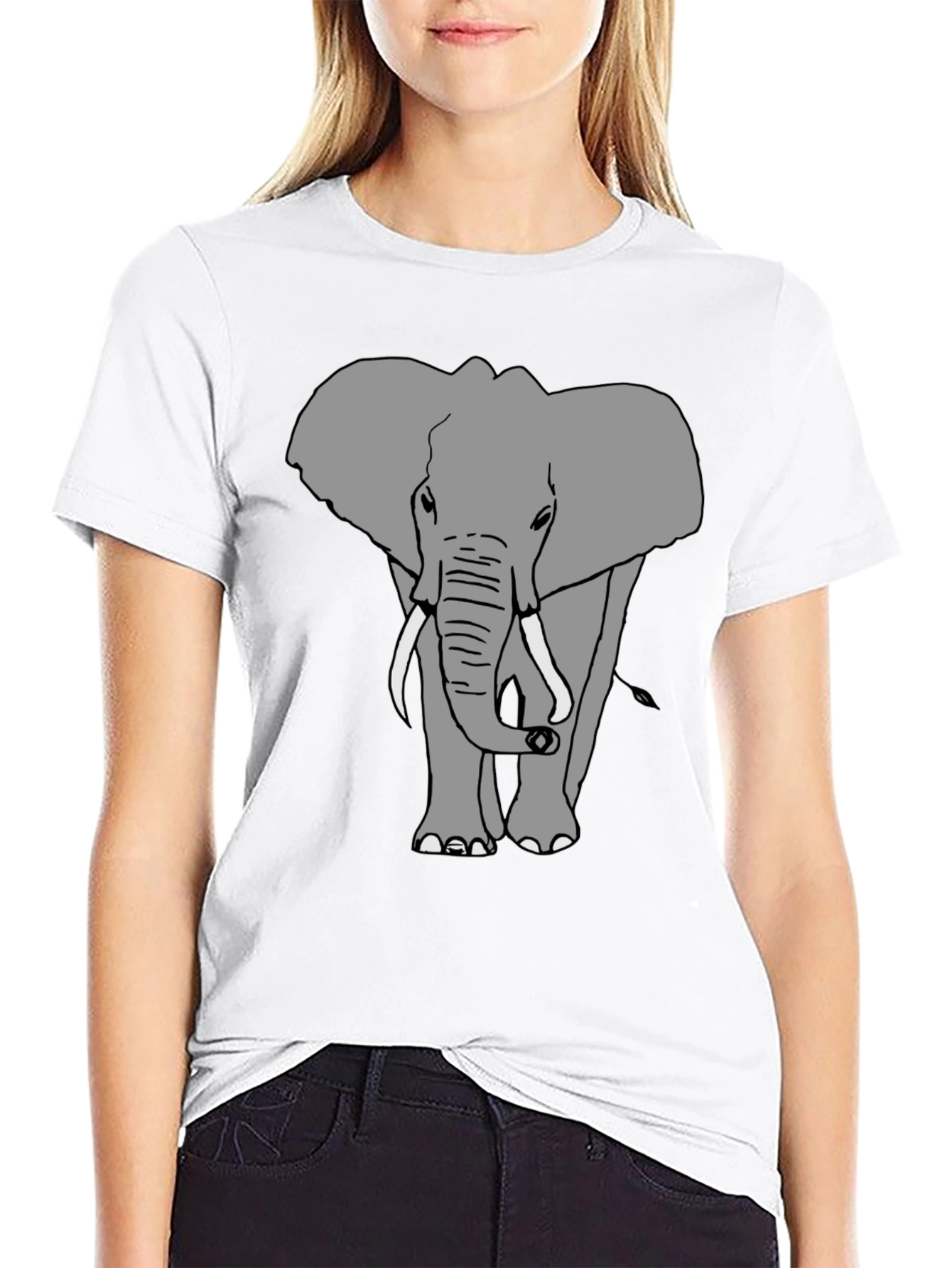 Elephant Graphic Black T-Shirt