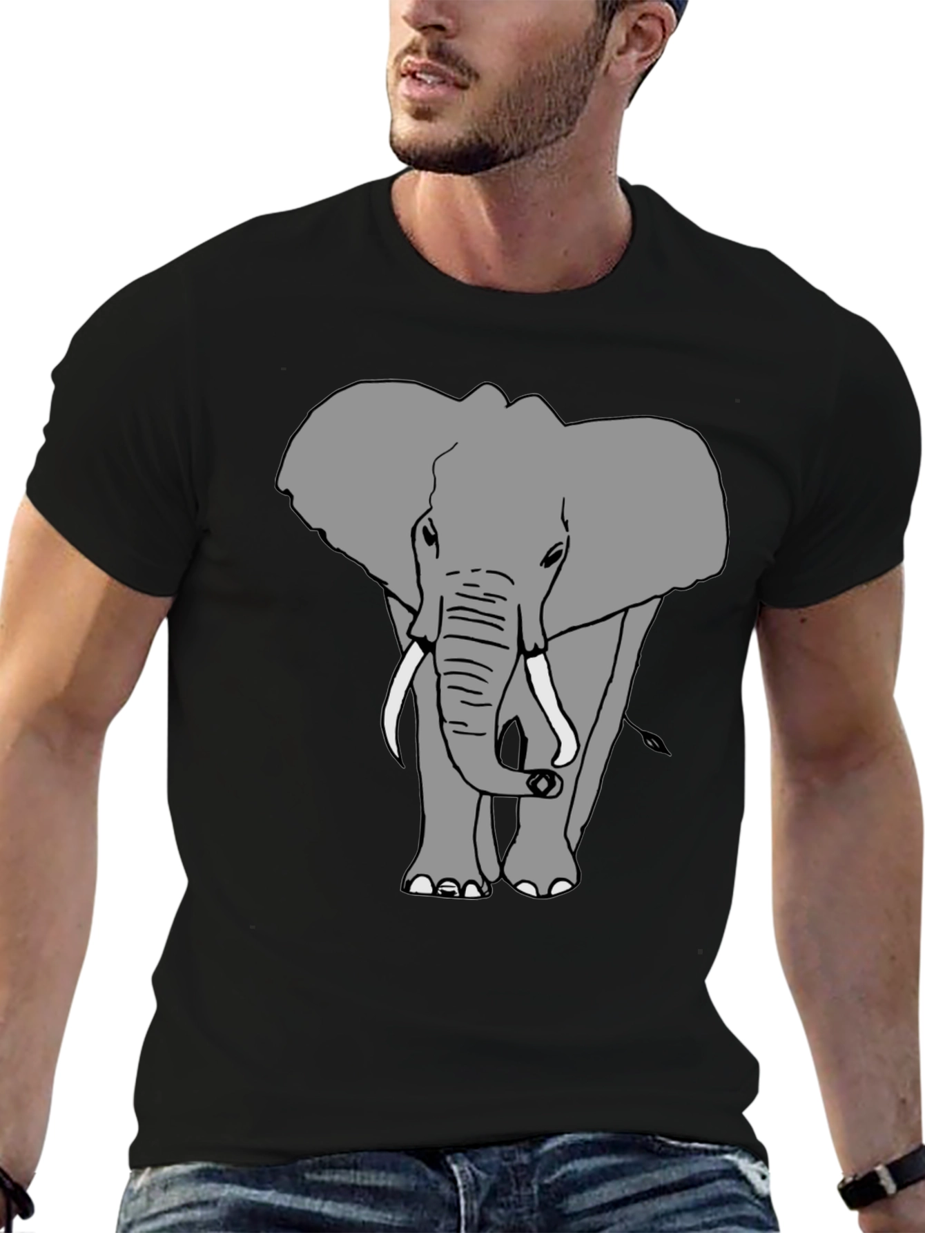 Elephant Graphic Black T-Shirt