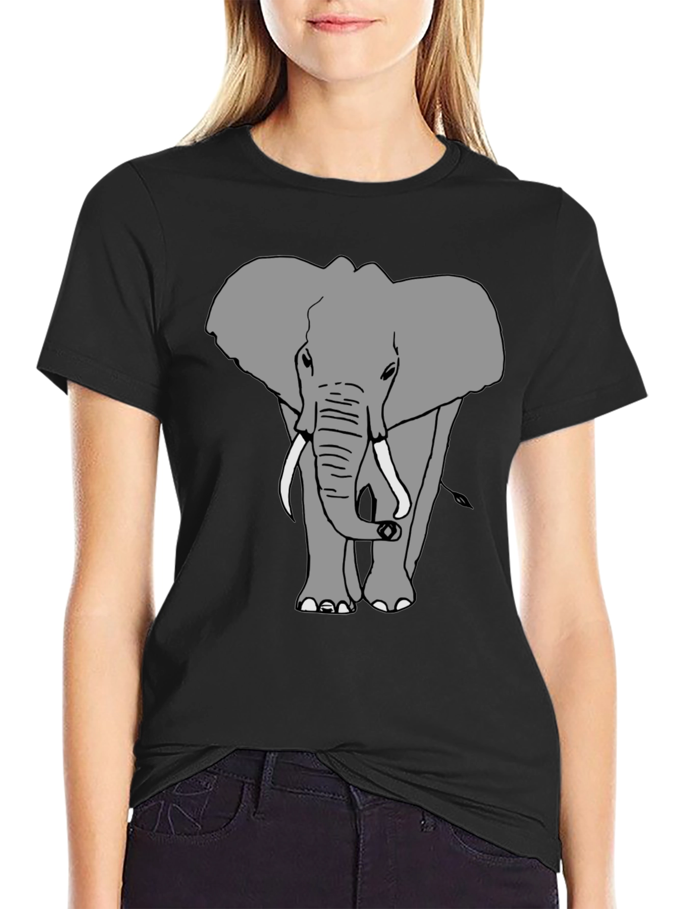 Elephant Graphic Black T-Shirt