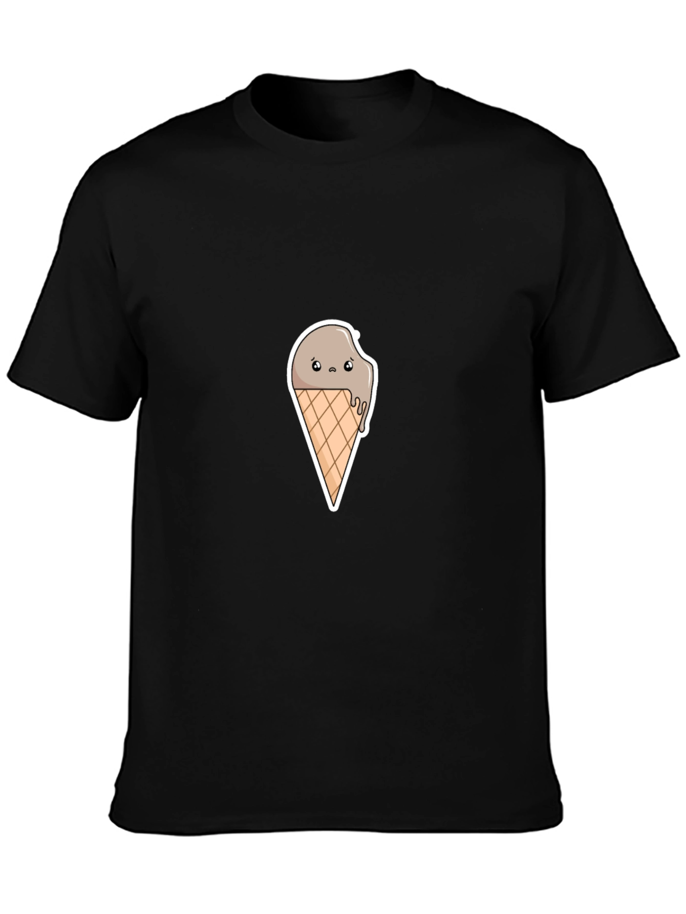 Sad Ice Cream Graphic Tee - Stylish Black T-Shirt