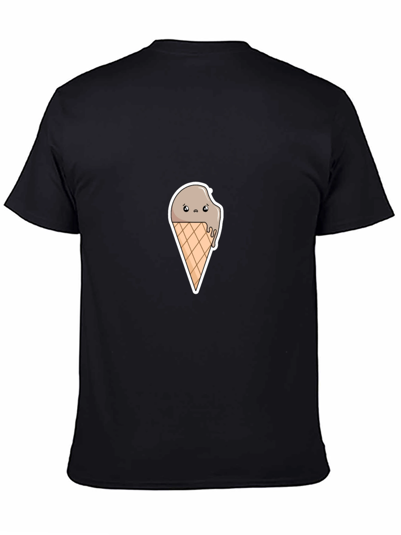 Sad Ice Cream Graphic Tee - Stylish Black T-Shirt