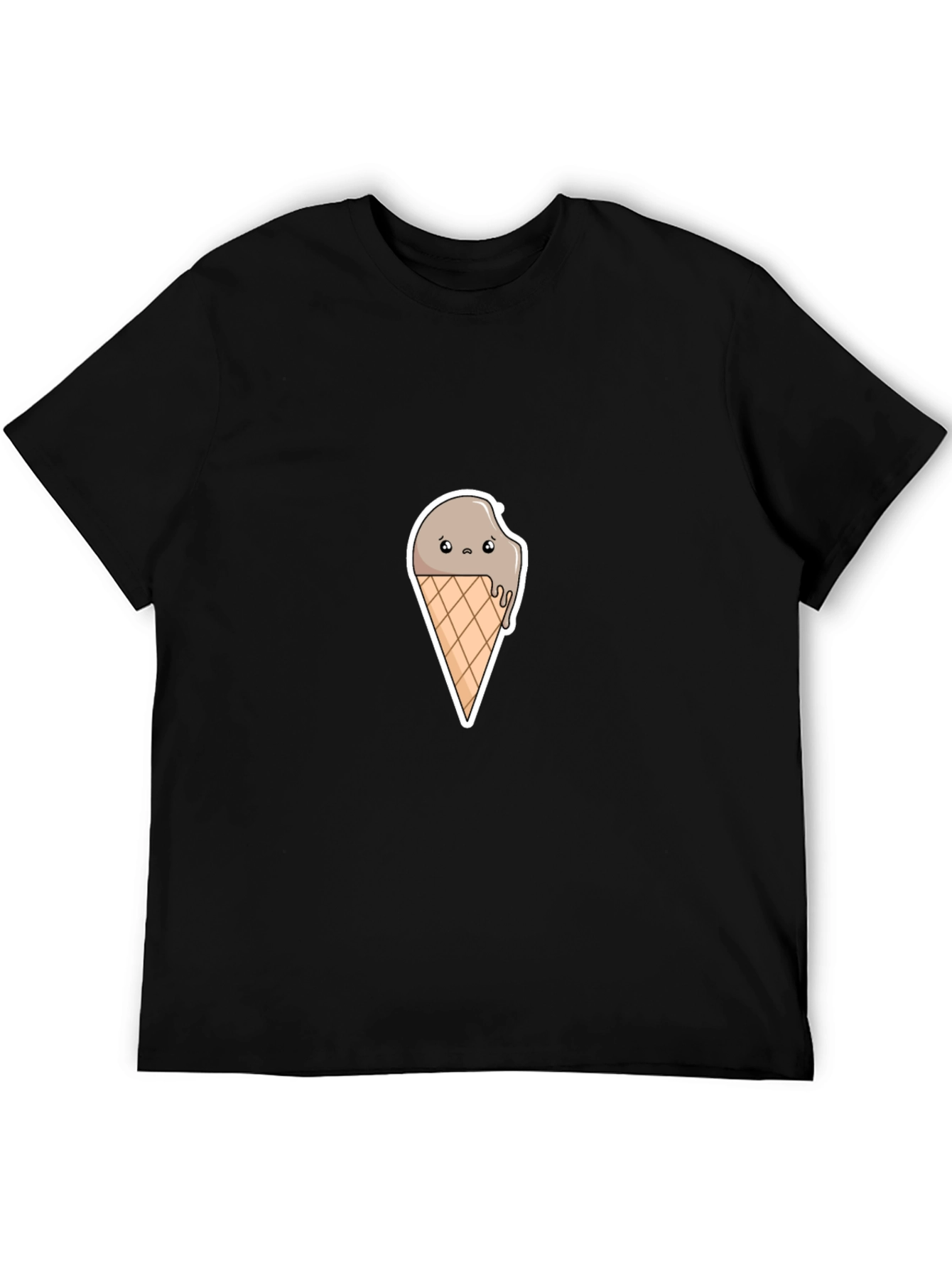 Sad Ice Cream Graphic Tee - Stylish Black T-Shirt