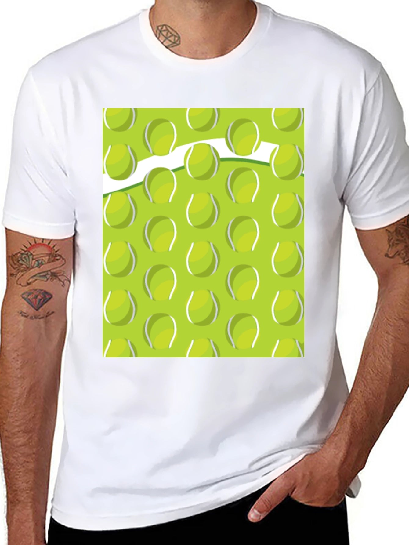 Tennis Ball Pattern T-Shirt