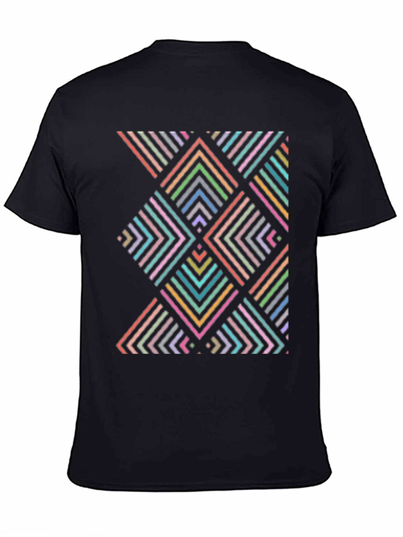 Geometric Arrow Pattern T-Shirt - Black