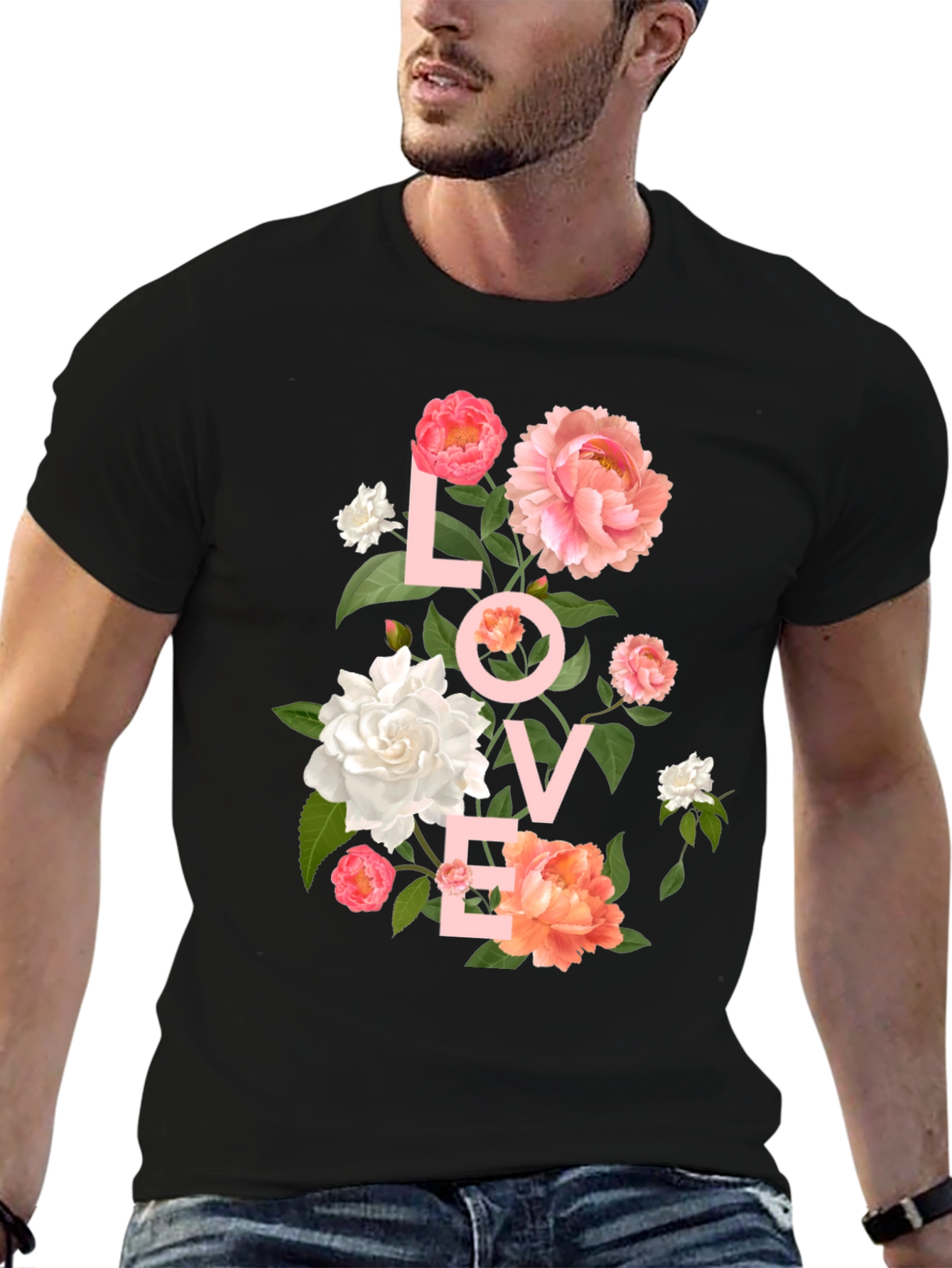 Floral LOVE T-Shirt - Stylish Graphic Tee