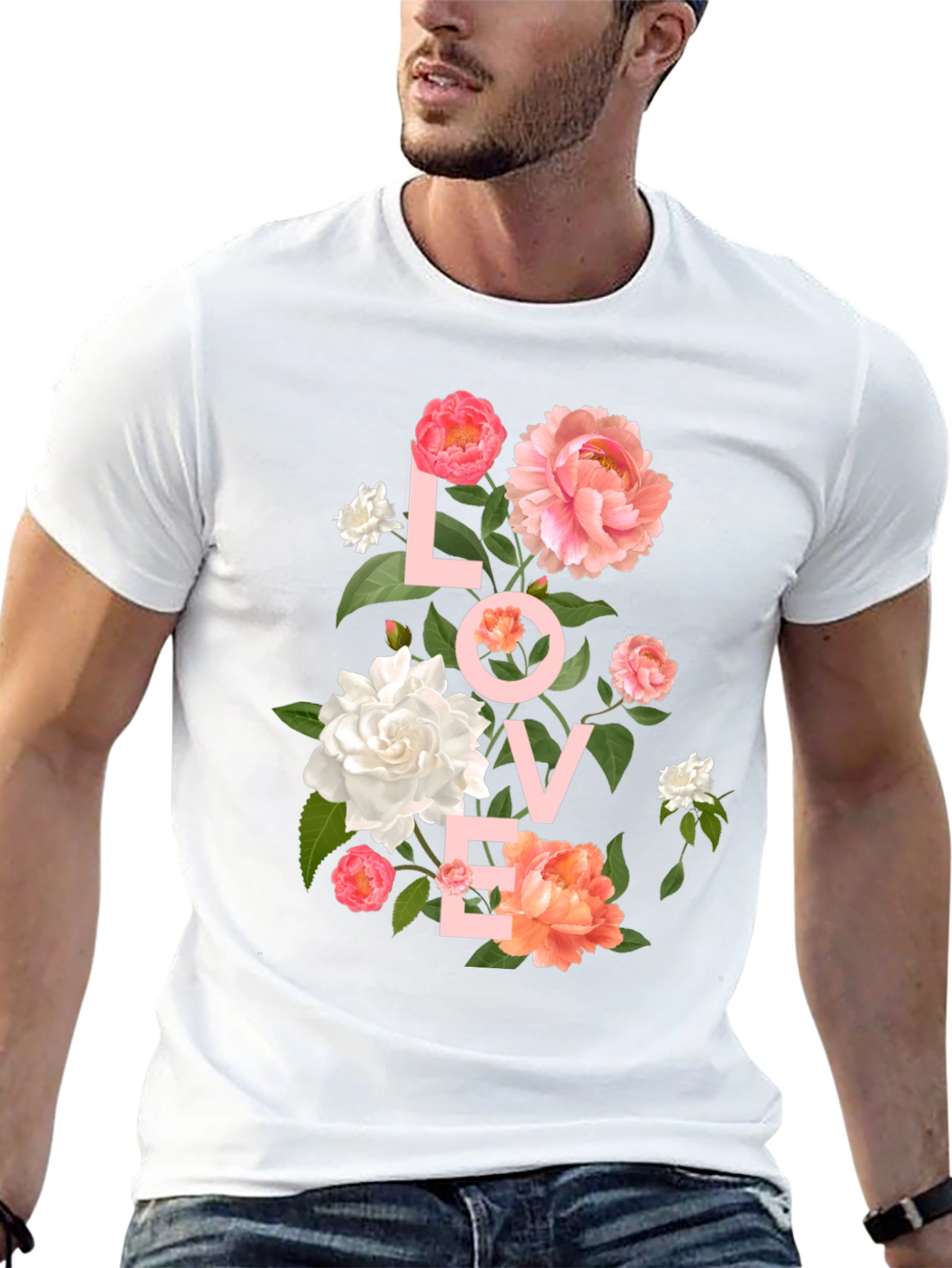 Floral LOVE T-Shirt - Stylish Graphic Tee