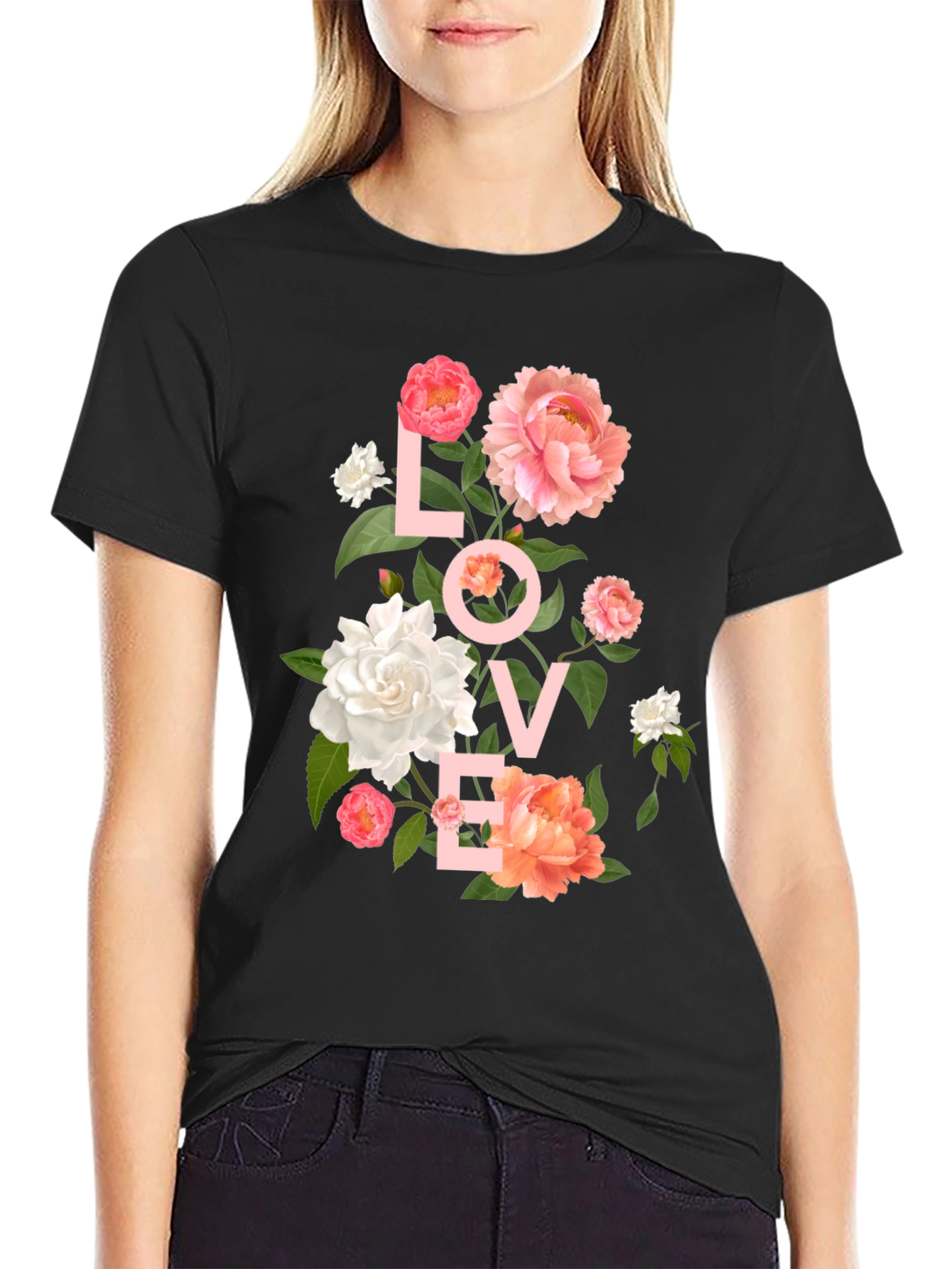 Floral LOVE T-Shirt - Stylish Graphic Tee
