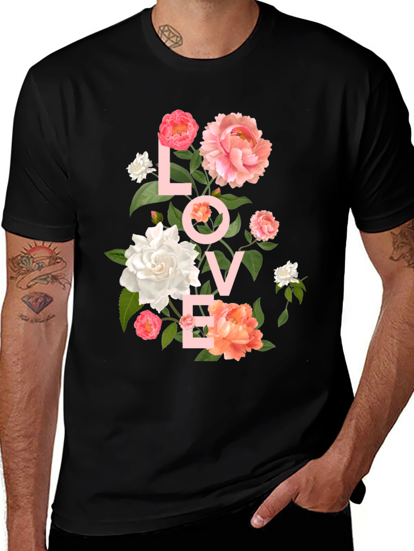 Floral LOVE T-Shirt - Stylish Graphic Tee