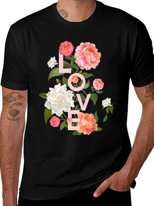 Floral LOVE T-Shirt - Stylish Graphic Tee