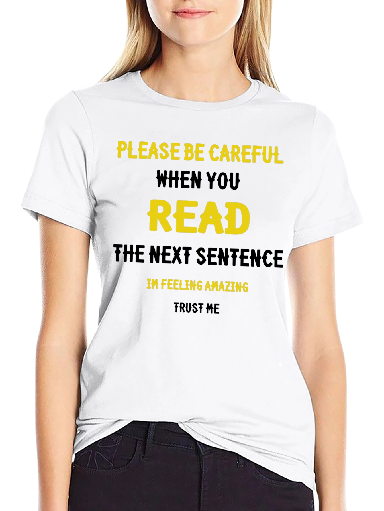 Funny Read Next Sentence Crewneck T-Shirt