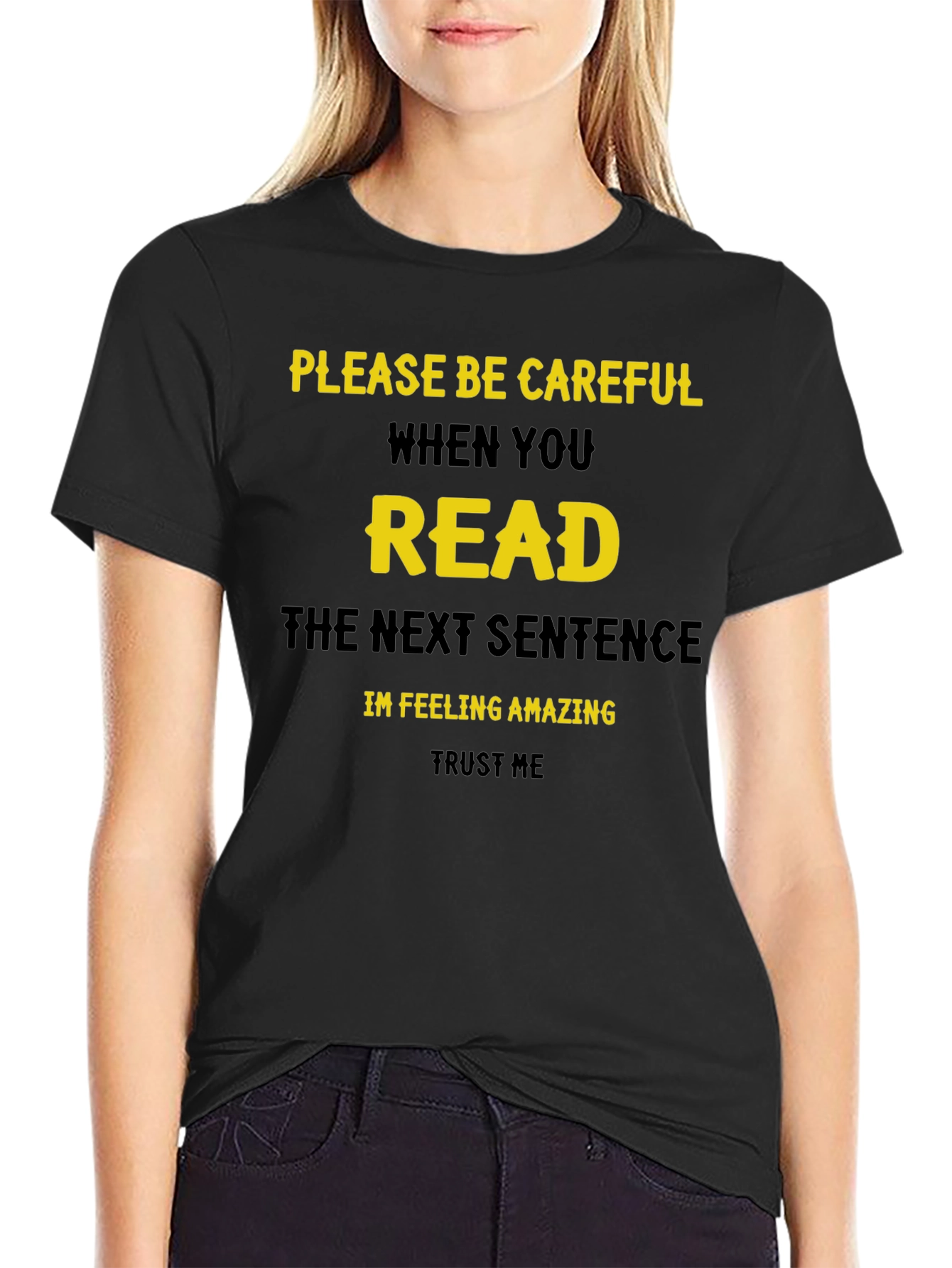 Funny Read Next Sentence Crewneck T-Shirt