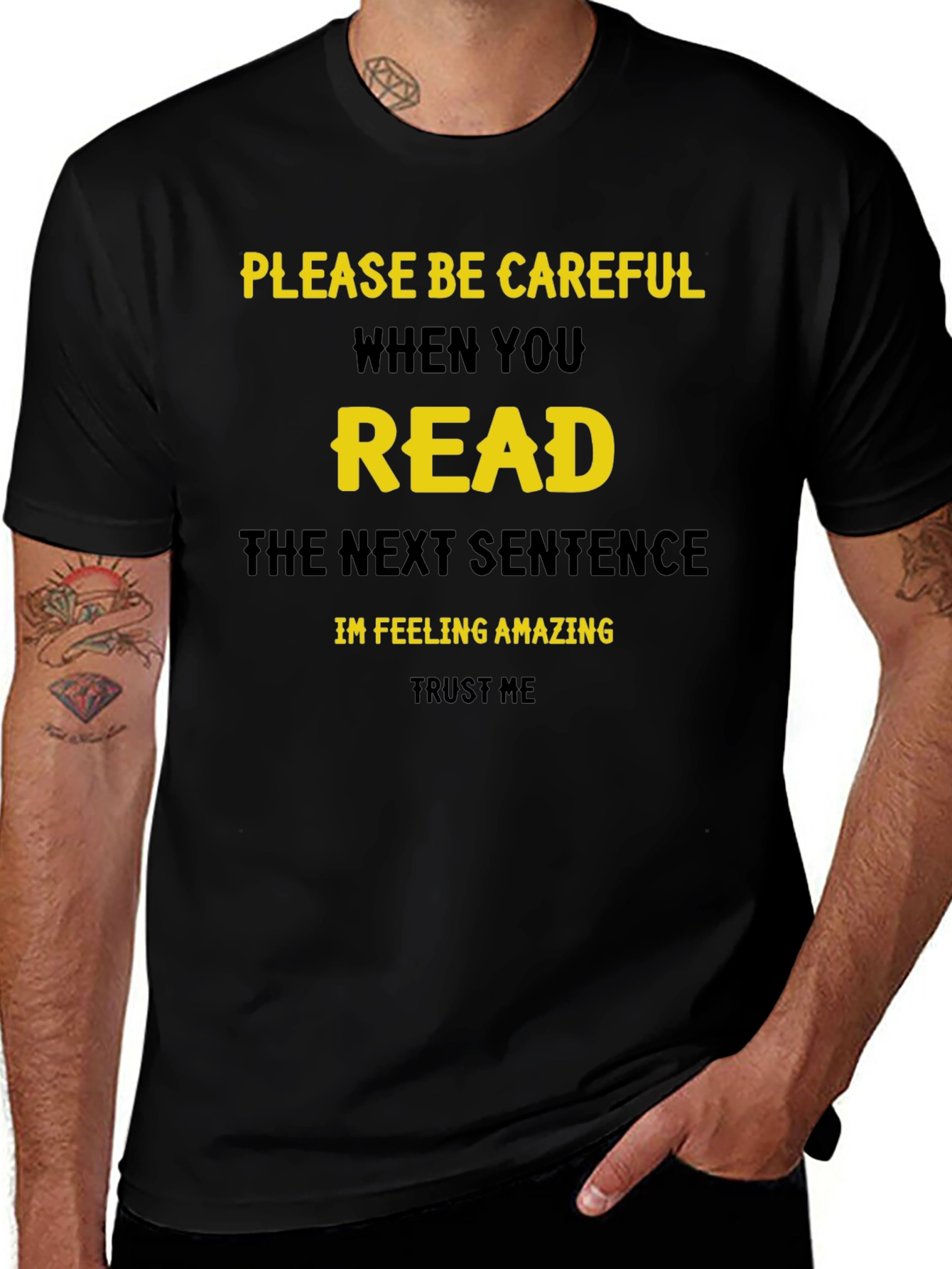 Funny Read Next Sentence Crewneck T-Shirt