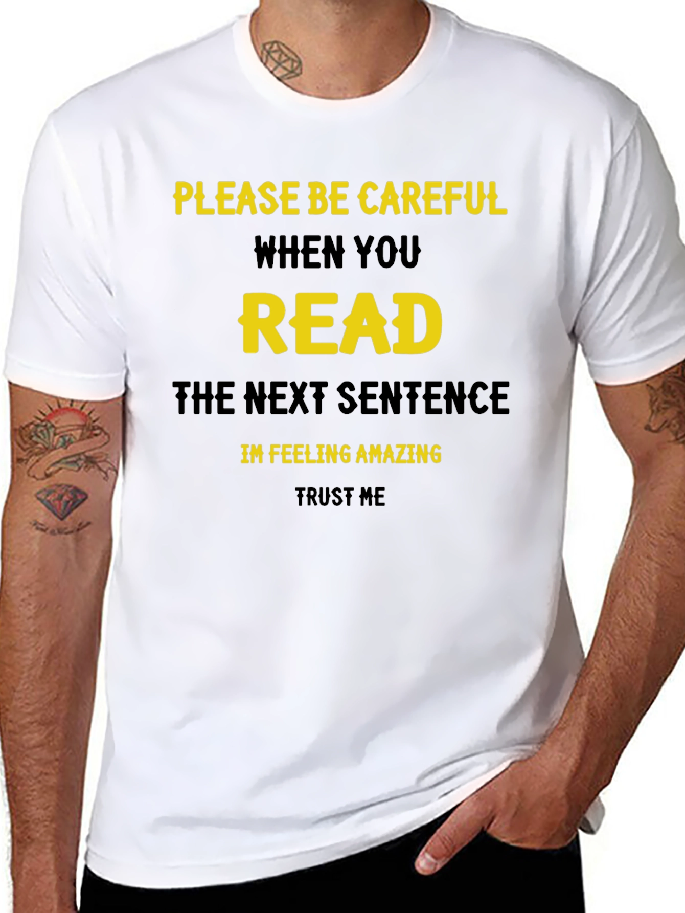 Funny Read Next Sentence Crewneck T-Shirt