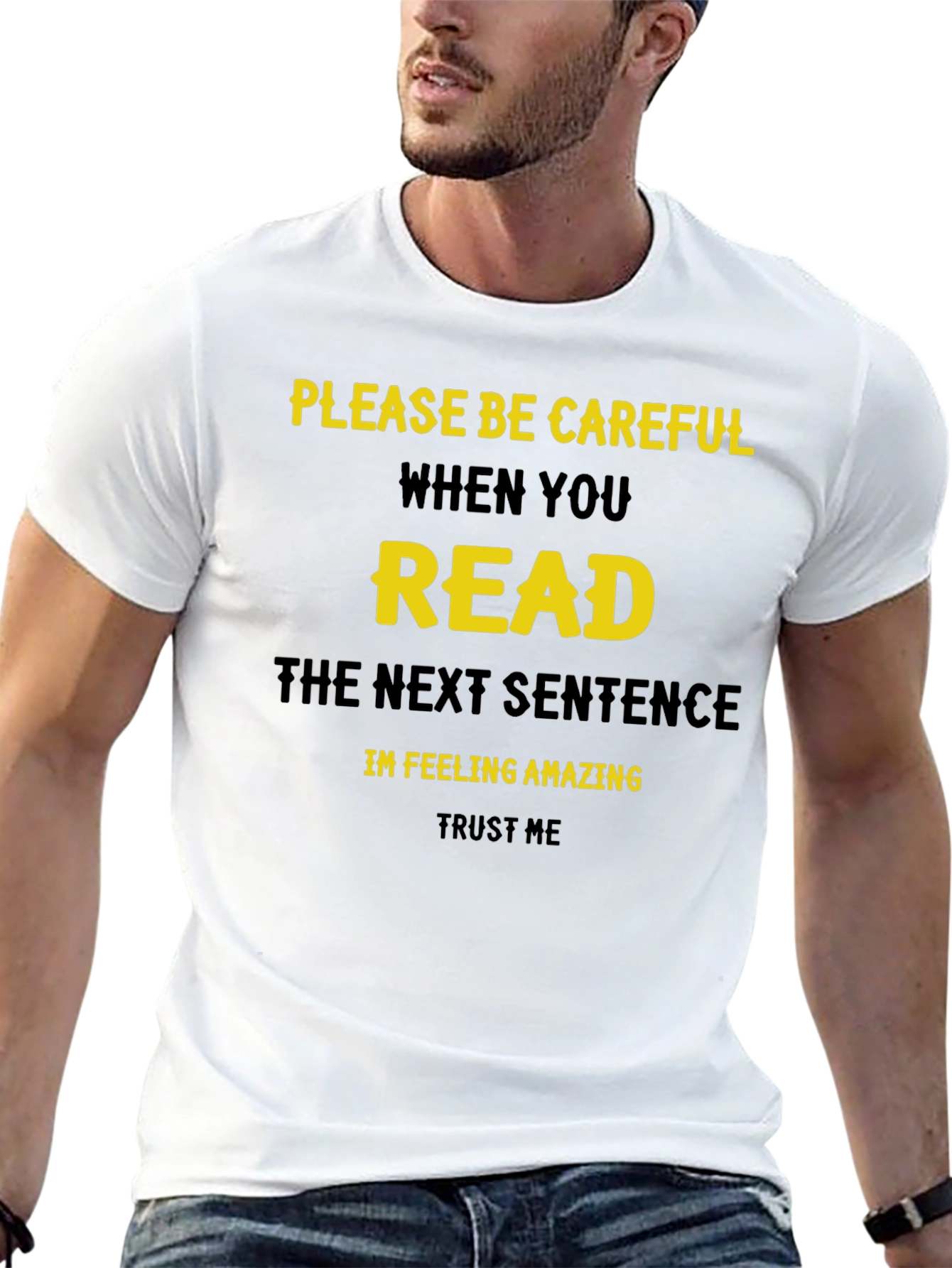 Funny Read Next Sentence Crewneck T-Shirt